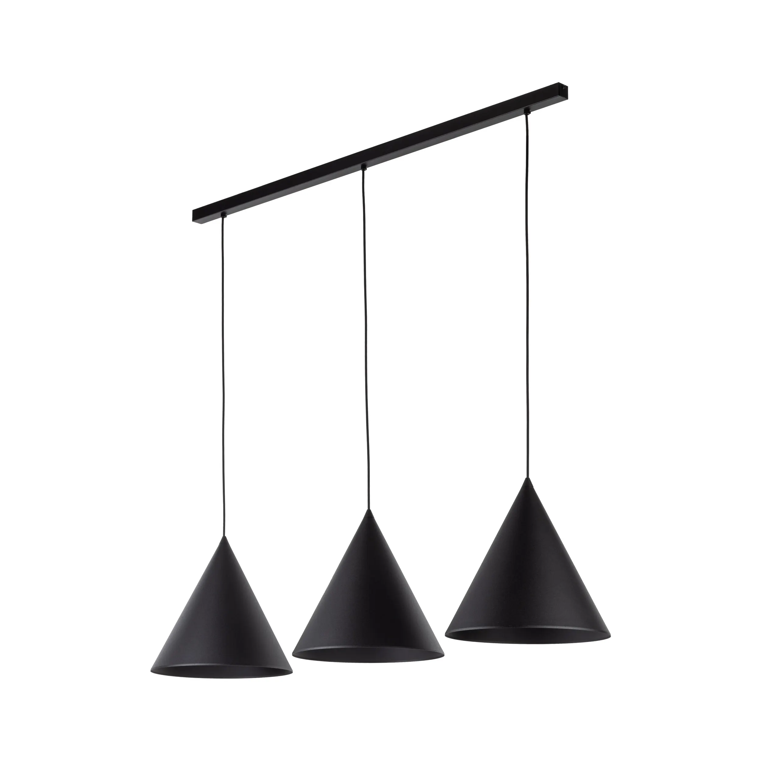 Lampa wisząca CONO czarna na metalowej listwie 160x120x32cm