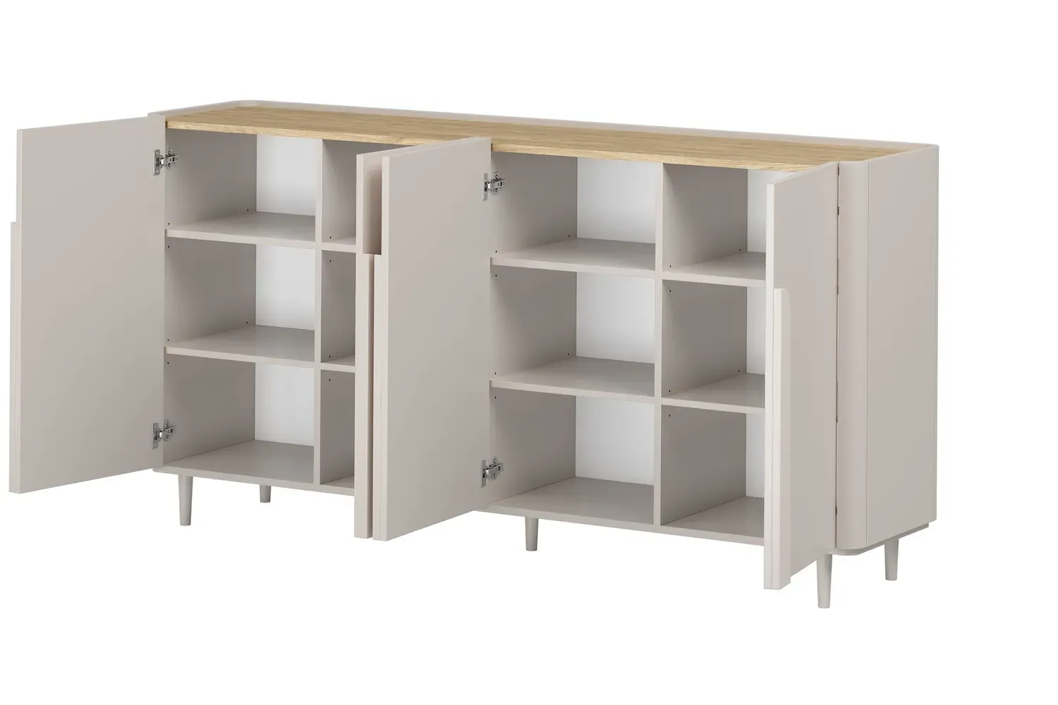 Komoda 4-drzwiowa AMILIO 200 - cashmere dąb olejowany uchwyty cashmere nogi cashmere - B_169214