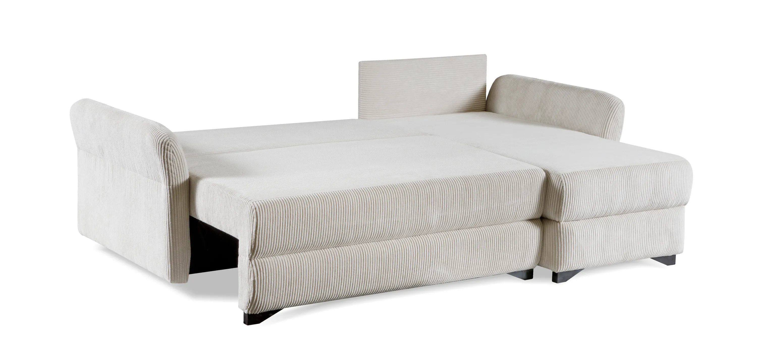 Narożnik rozkładany z pojemnikiem VOLT POSO 238 cm L/P beżowy - VOLT_POSO_100