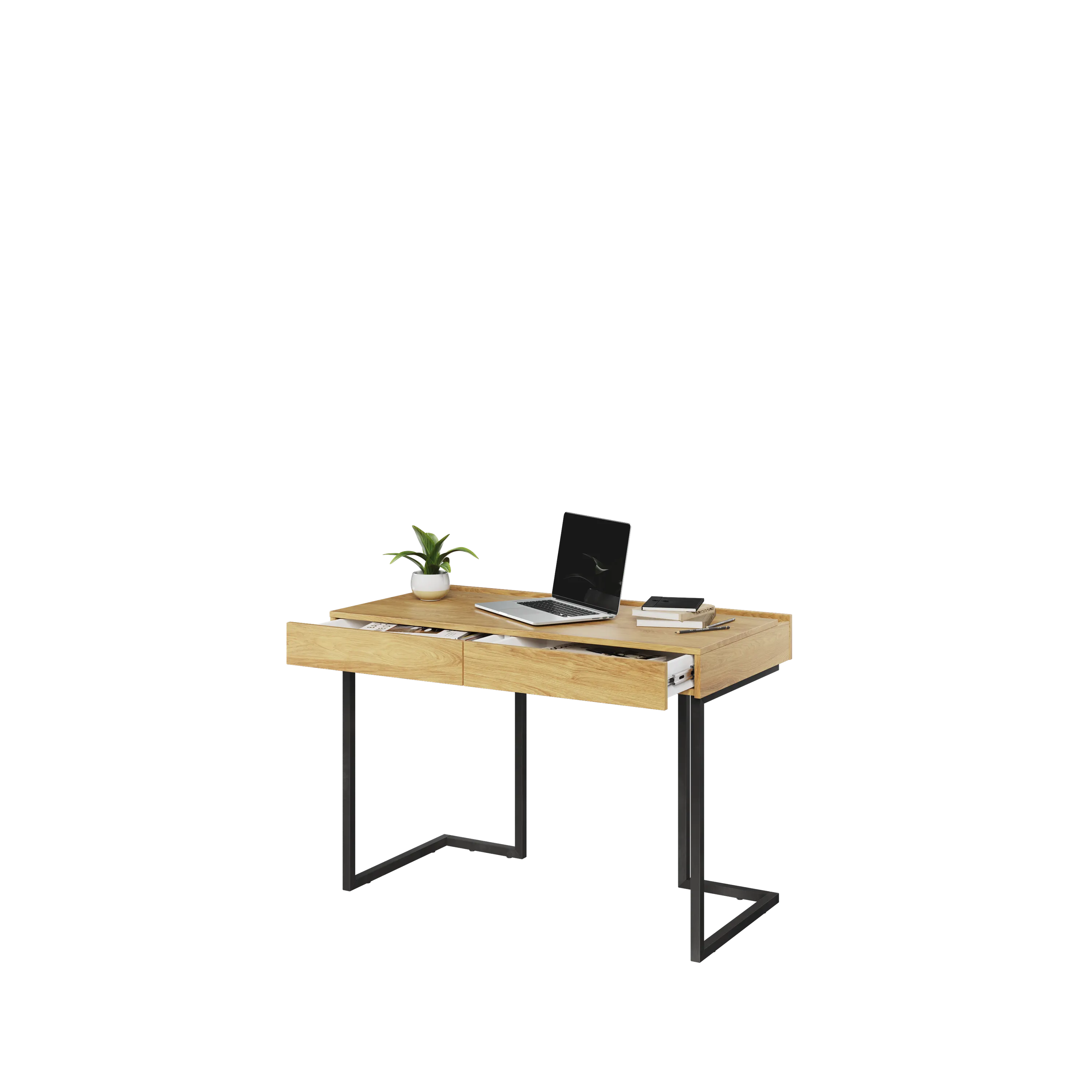 Biurko wolnostojące Teen Flex TF-06+TF-15 hikora naturalna/surowa stal - TF615HRS