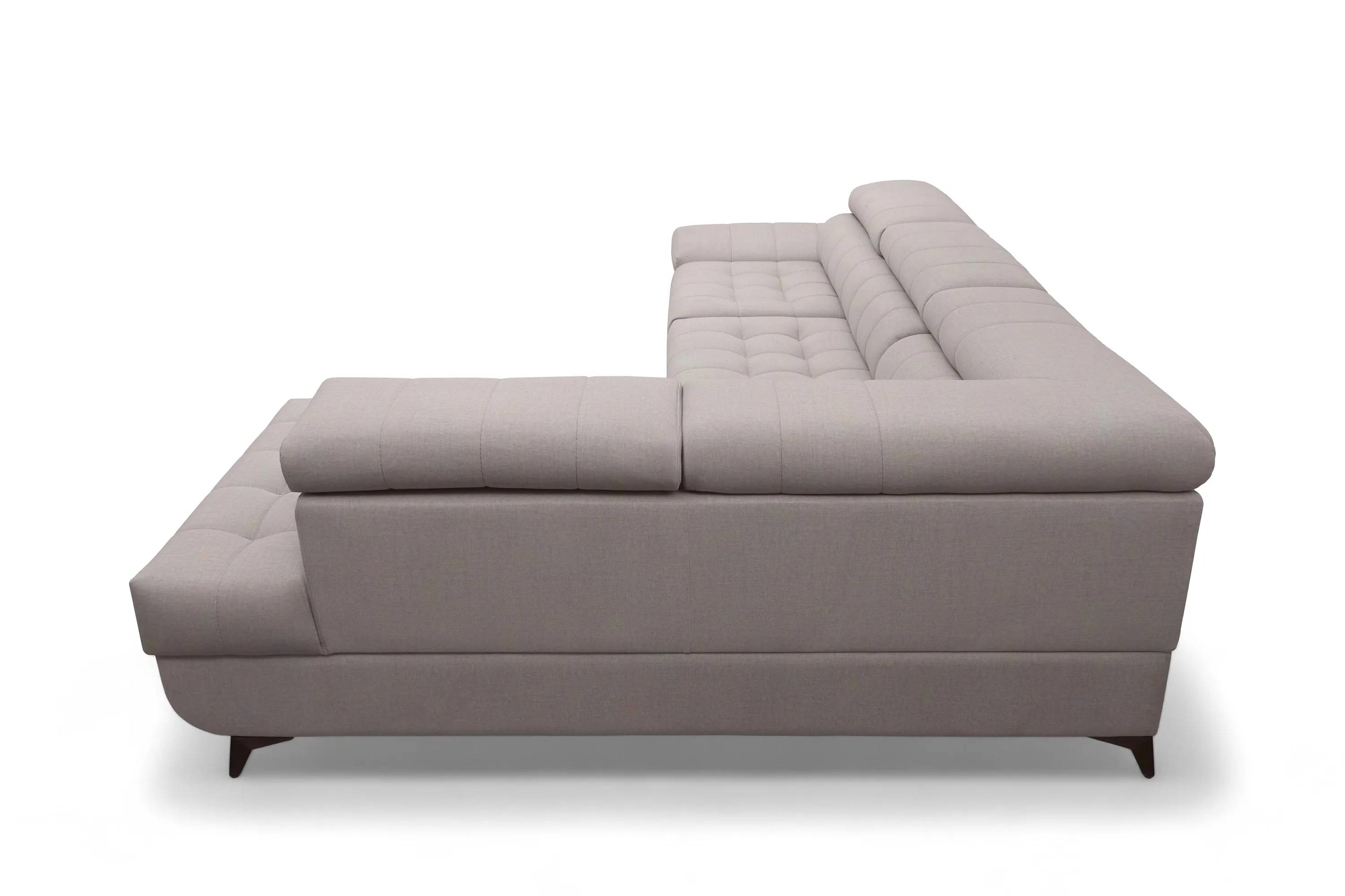 Narożnik prawostronny VALORIS L regulowane zagłówki i podłokietniki tkanina Maya 01 beżowy - B_162433