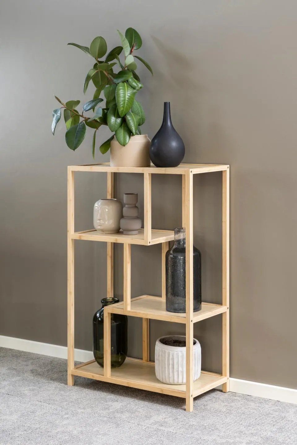 Regał bambusowy SOHO 77x35x114 naturalny - 0000098945