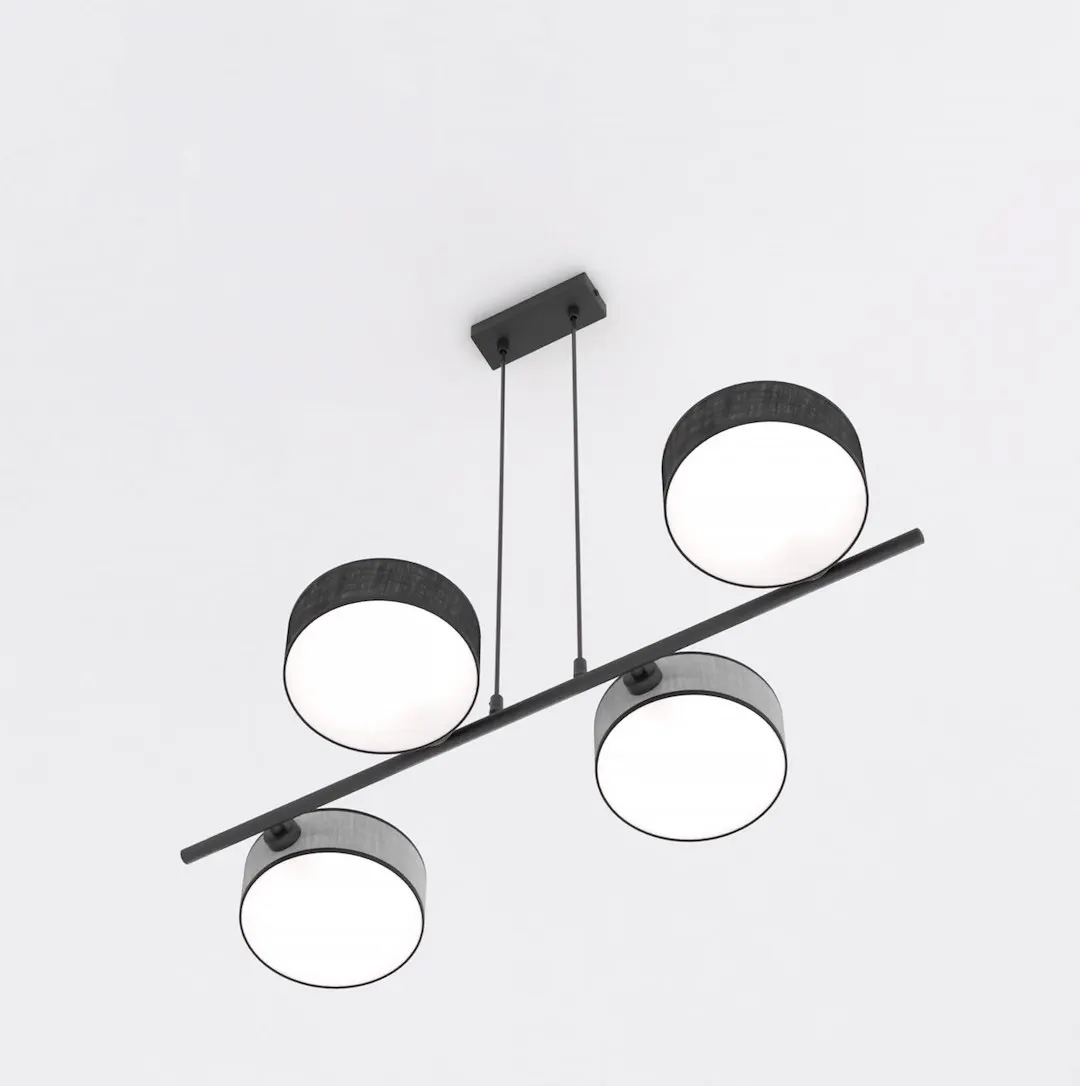 Lampa wisząca DRUMZ 4 MIX2 abażur szary czarny — zdjęcie 4