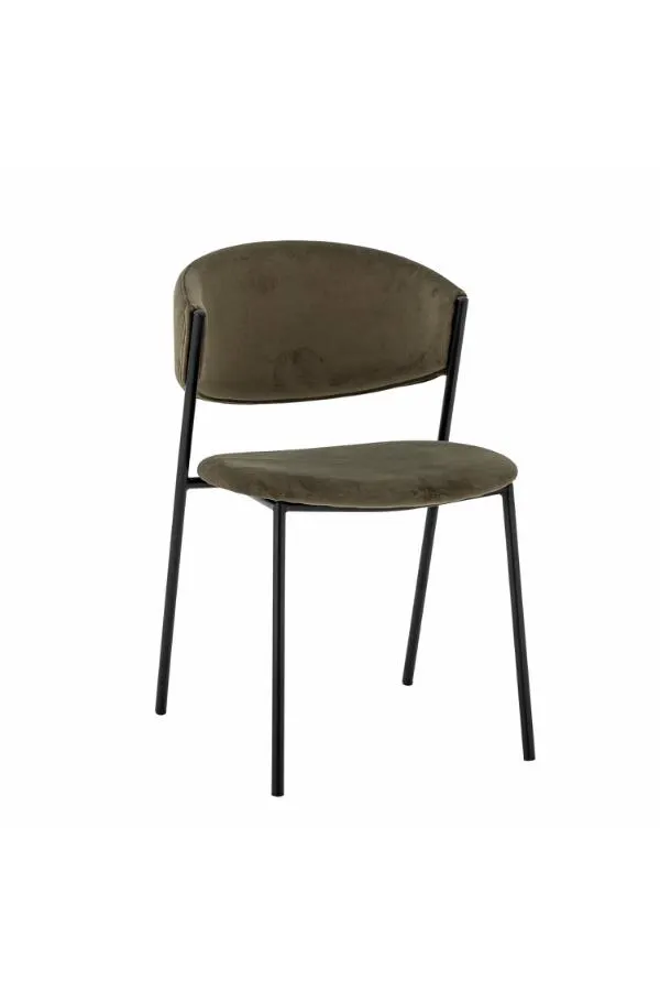 Krzesło tapicerowane MARLO boucle zielony czarny - ND_82064230