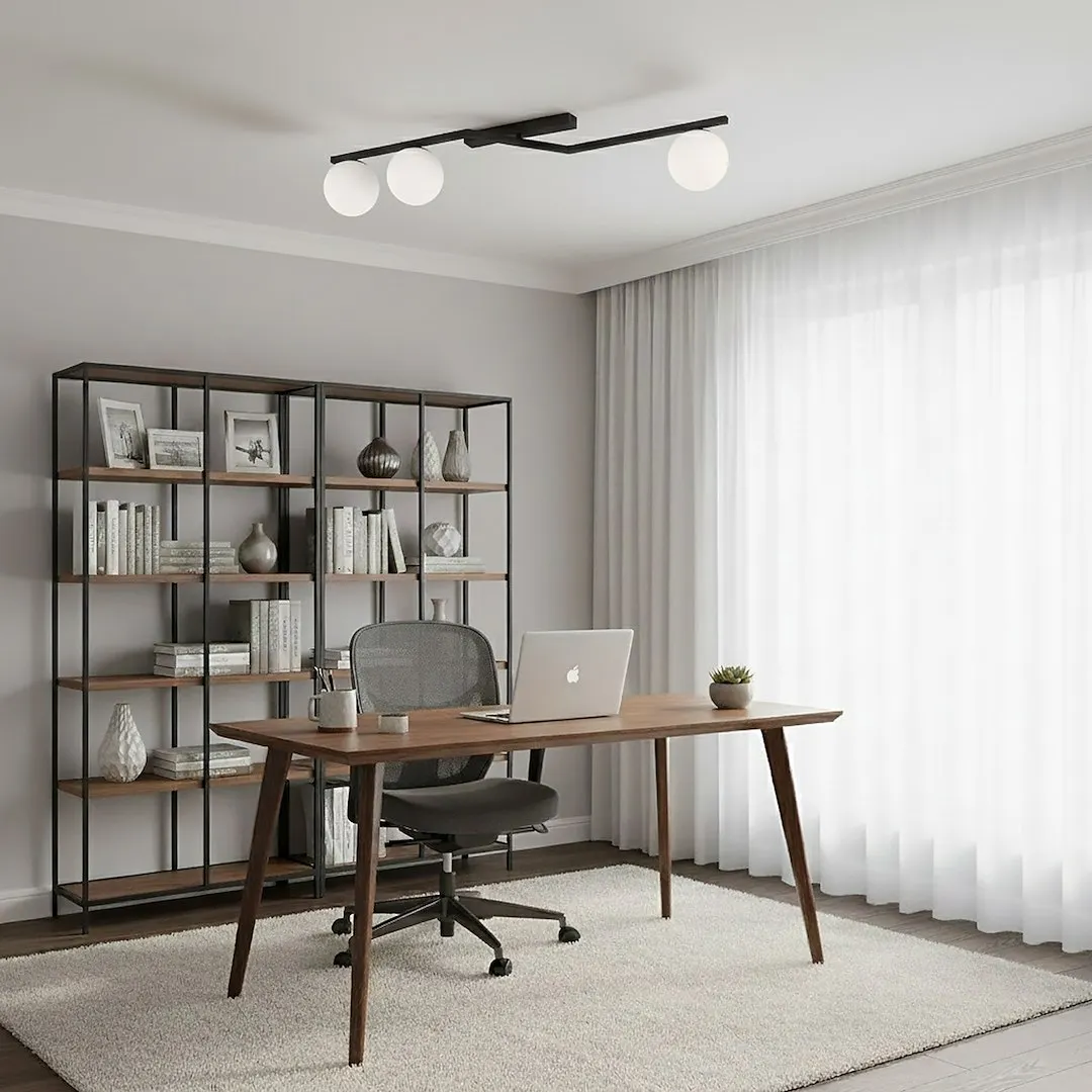 Lampa sufitowa metalowa NATON 3 BL OPAL plafon biała — zdjęcie 5
