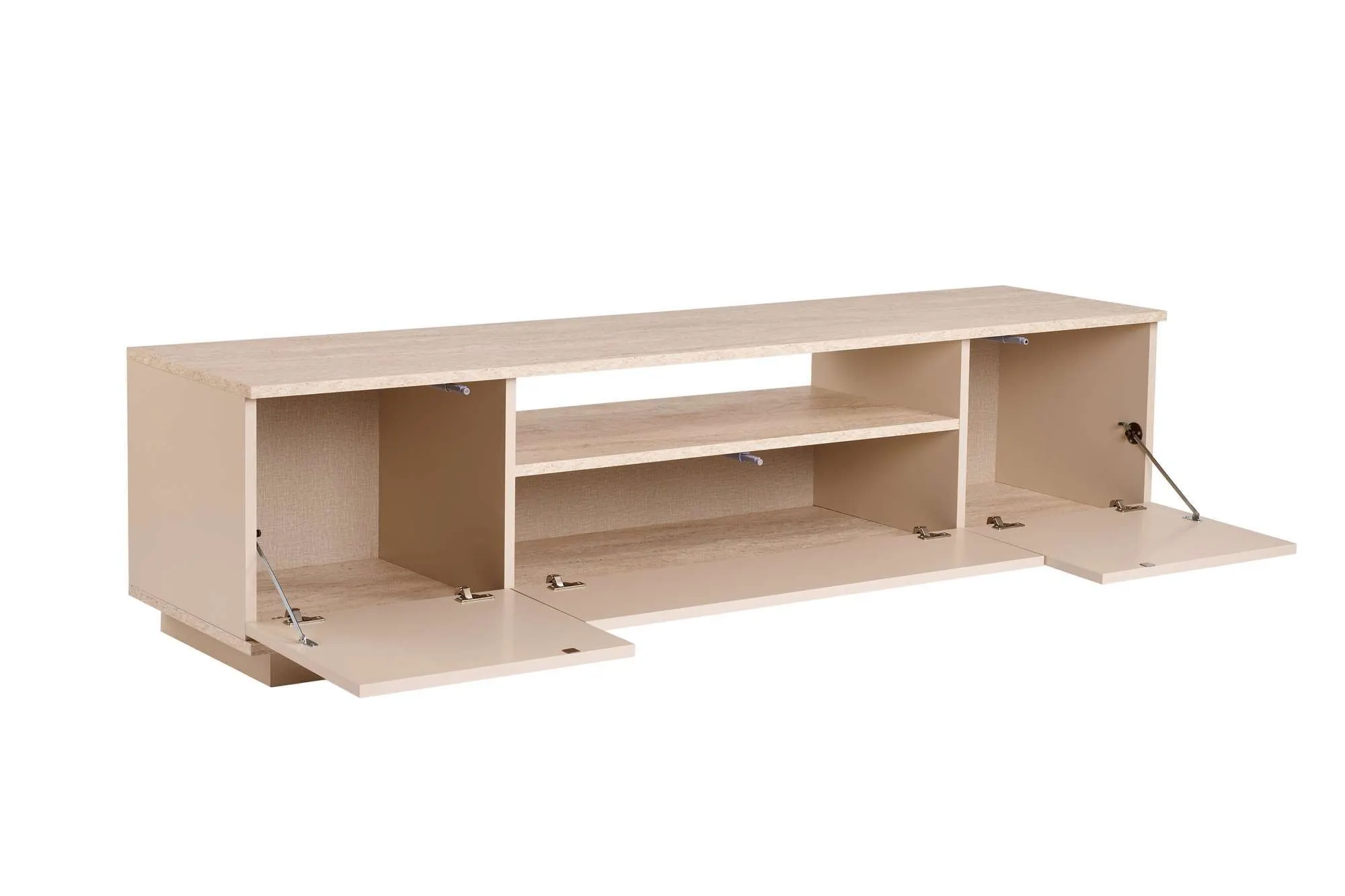 Szafka RTV 3-drzwiowa VERAMONT 180 cm - beżowy trawertynowy - ASI_353NRD1201