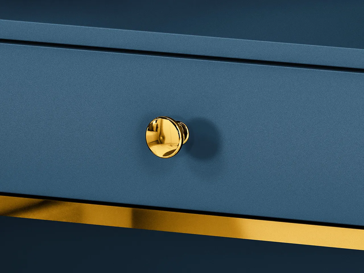 Toaletka z szufladą MARINE 09 błękit ciemny, złoty - 1MARI09-001