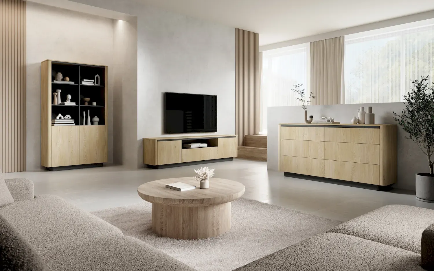 Szafka nocna z 1 szufladą TORRO dąb cremona czarny - LA_TORRO_STOLIK_NOCNY