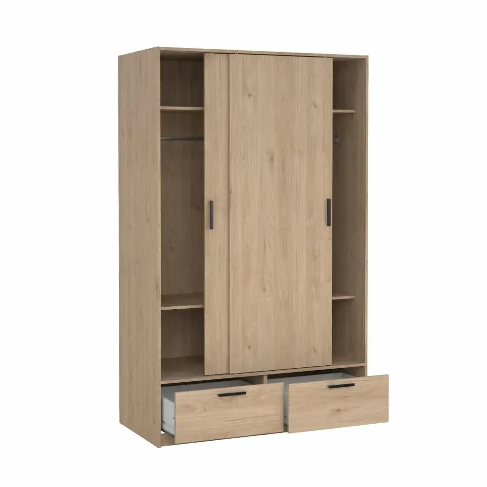 Szafa 2-drzwiowa z 2 szufladami LINE 120 cm Jackson Hickory - TV_74324HLHL