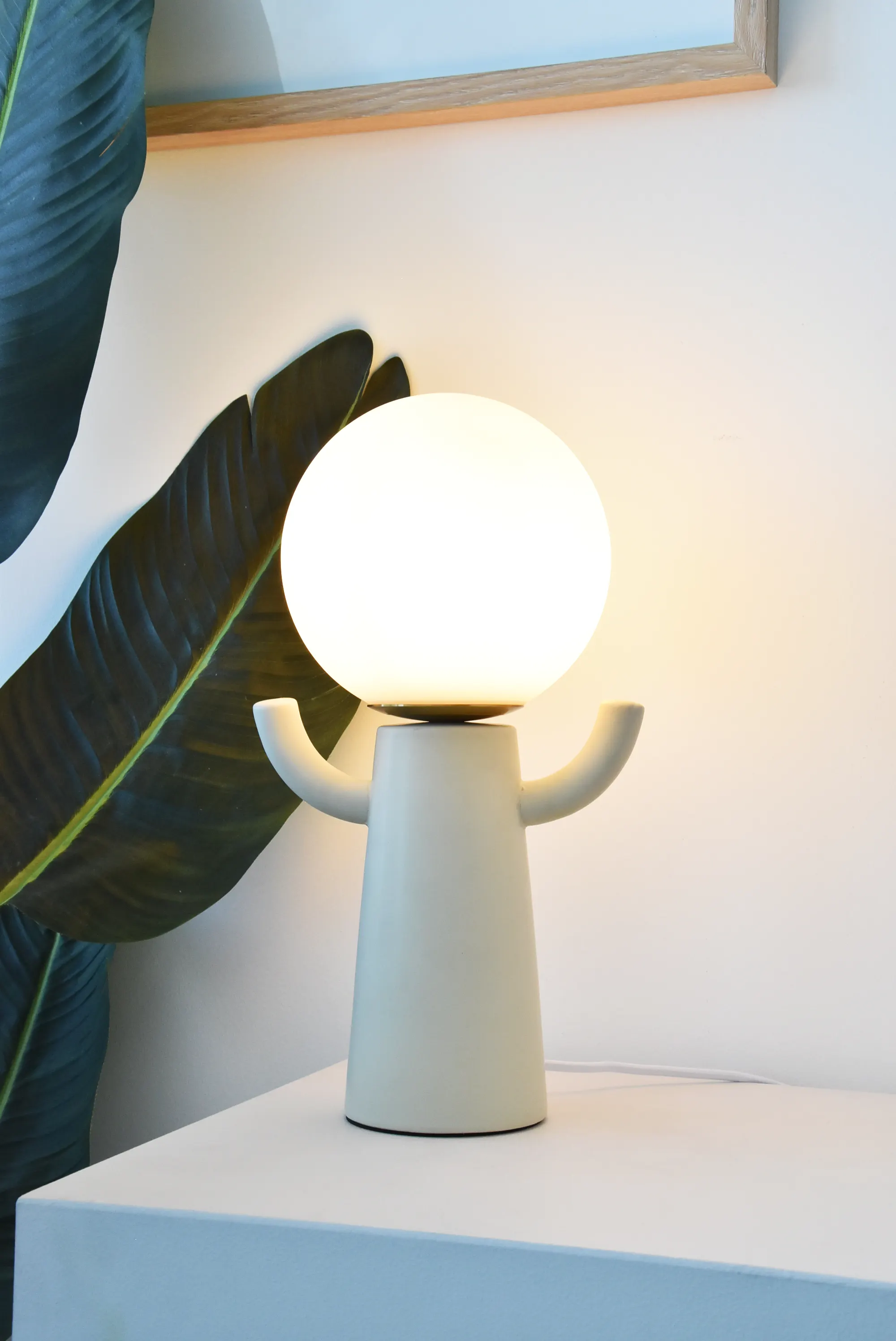 Lampa stołowa designerska PAUL ceramiczna ecru - LY04PAU/H40/EC