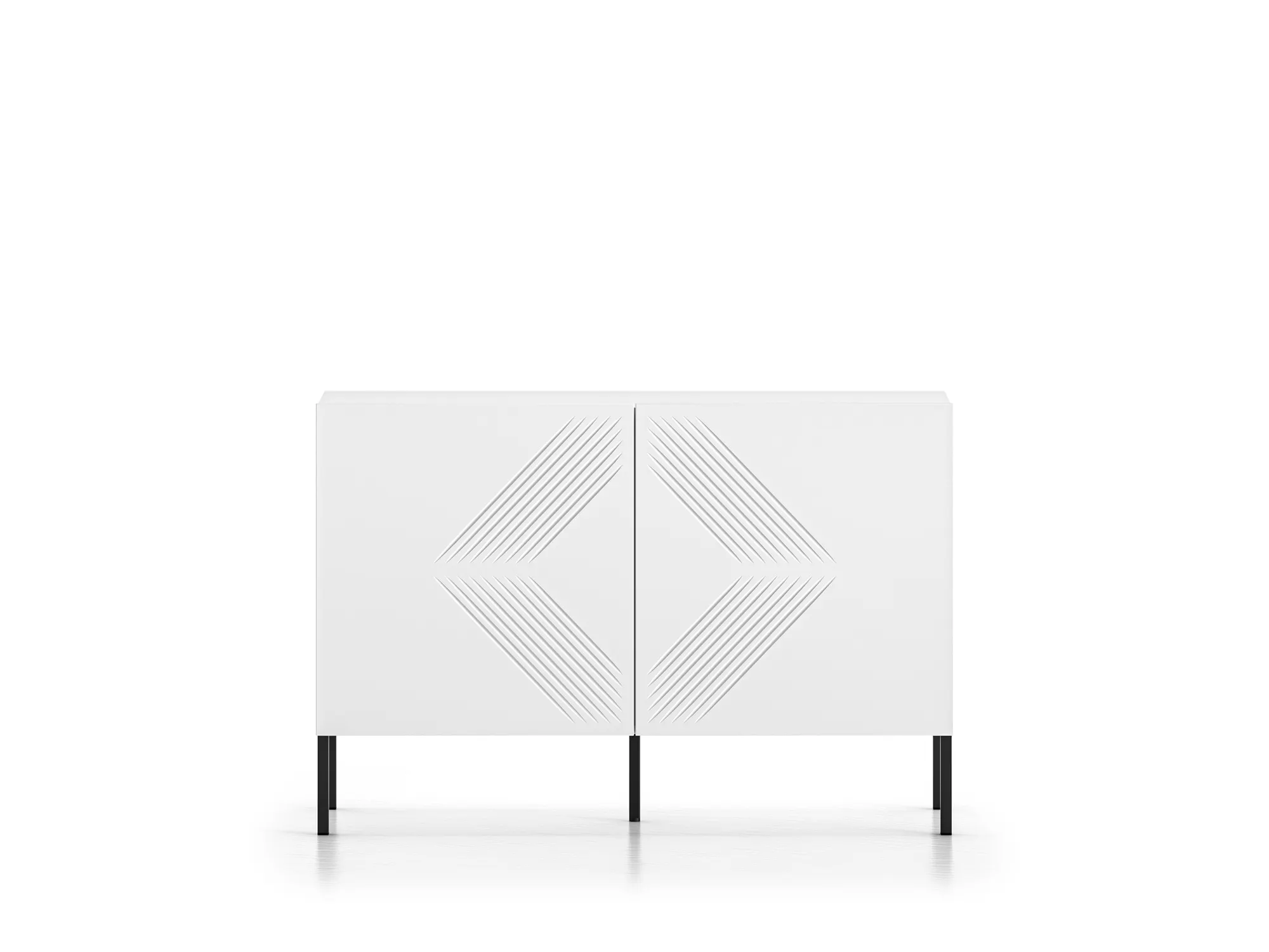 Komoda 2-drzwiowa CLEARING 113 cm biały alpejski/czarne nogi - 1CLEA03-001-02