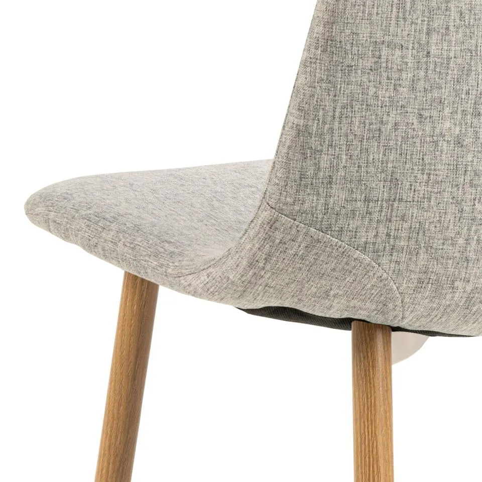 Krzesło tapicerowane Aruba Jasnoszary, Efekt drewna ( zestaw 4 sztuk ) - 0000102094