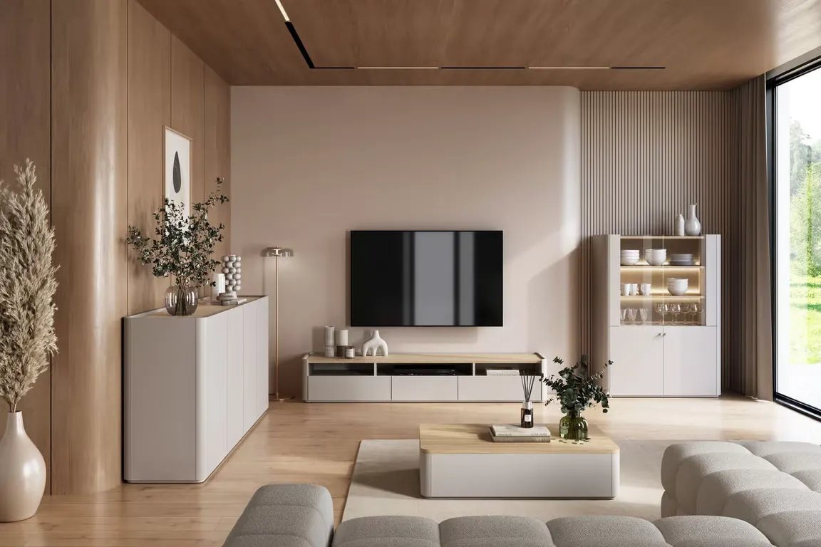 Stolik kawowy z 2 szufladami ELIVO 60x100cm cashmere dąb olejowany — zdjęcie 5
