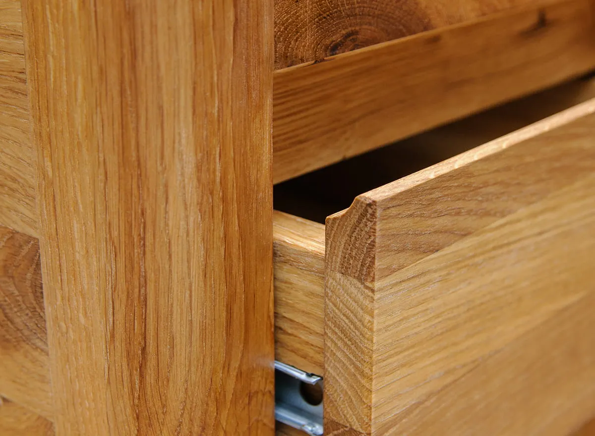 Stolik na kwiaty z szufladą i pólką dębowy Gialo 90x30x30 cm - 2SGIA02