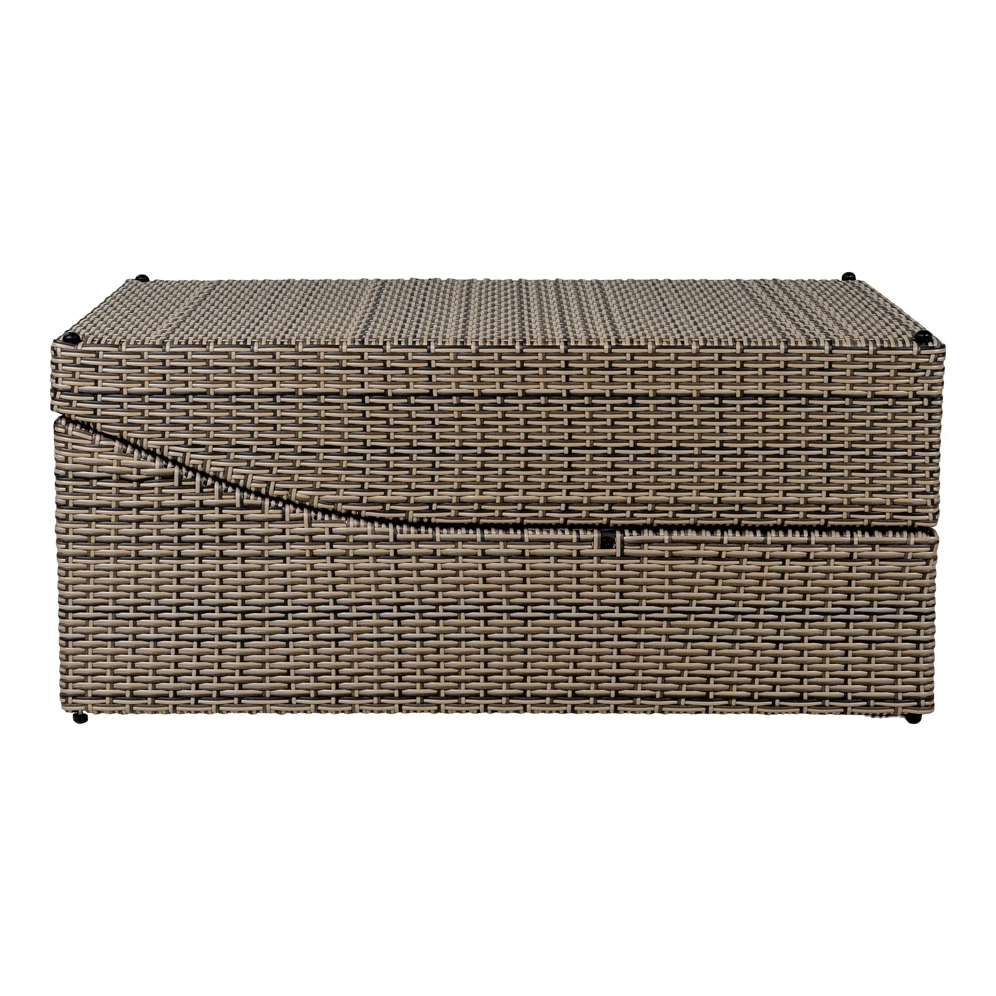 Leżak SPLIT składany z pojemnikiem technorattan szary - 7301030