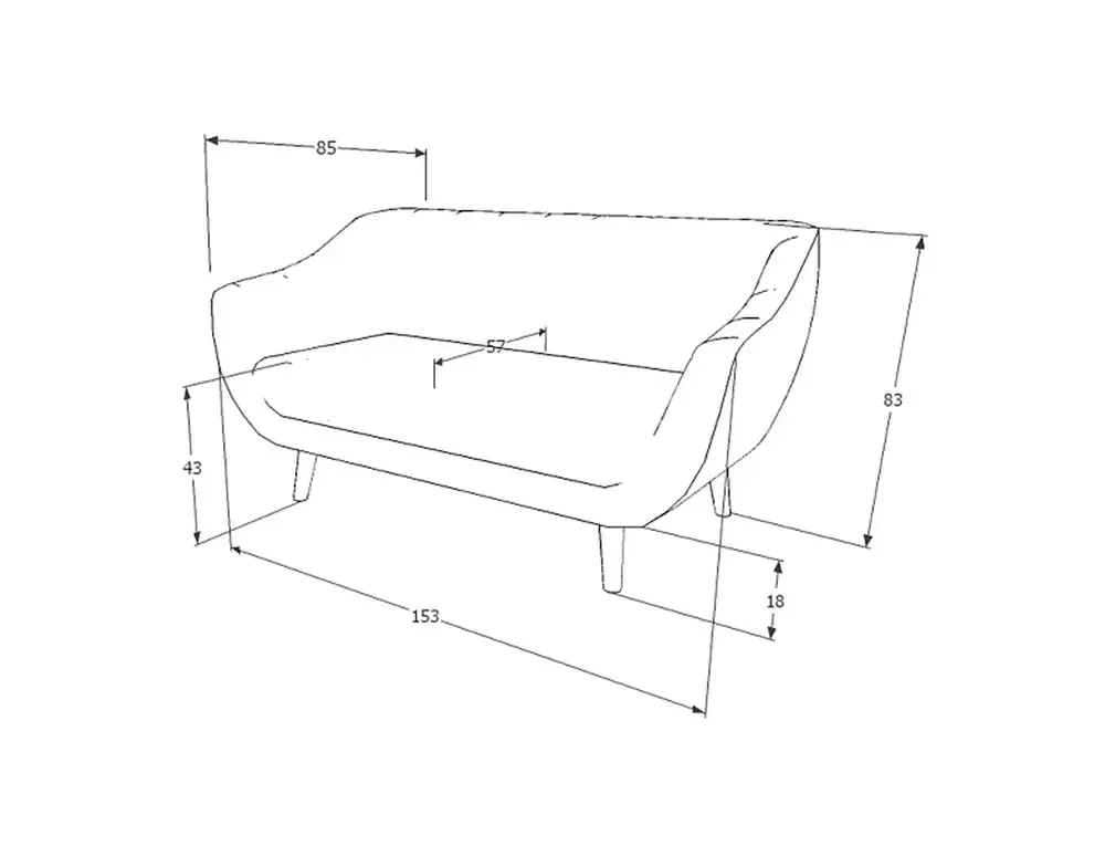 Sofa 2-osobowa ELITE 2 VELVET Bluvel 28 beżowy wenge - ELITE2V28BE