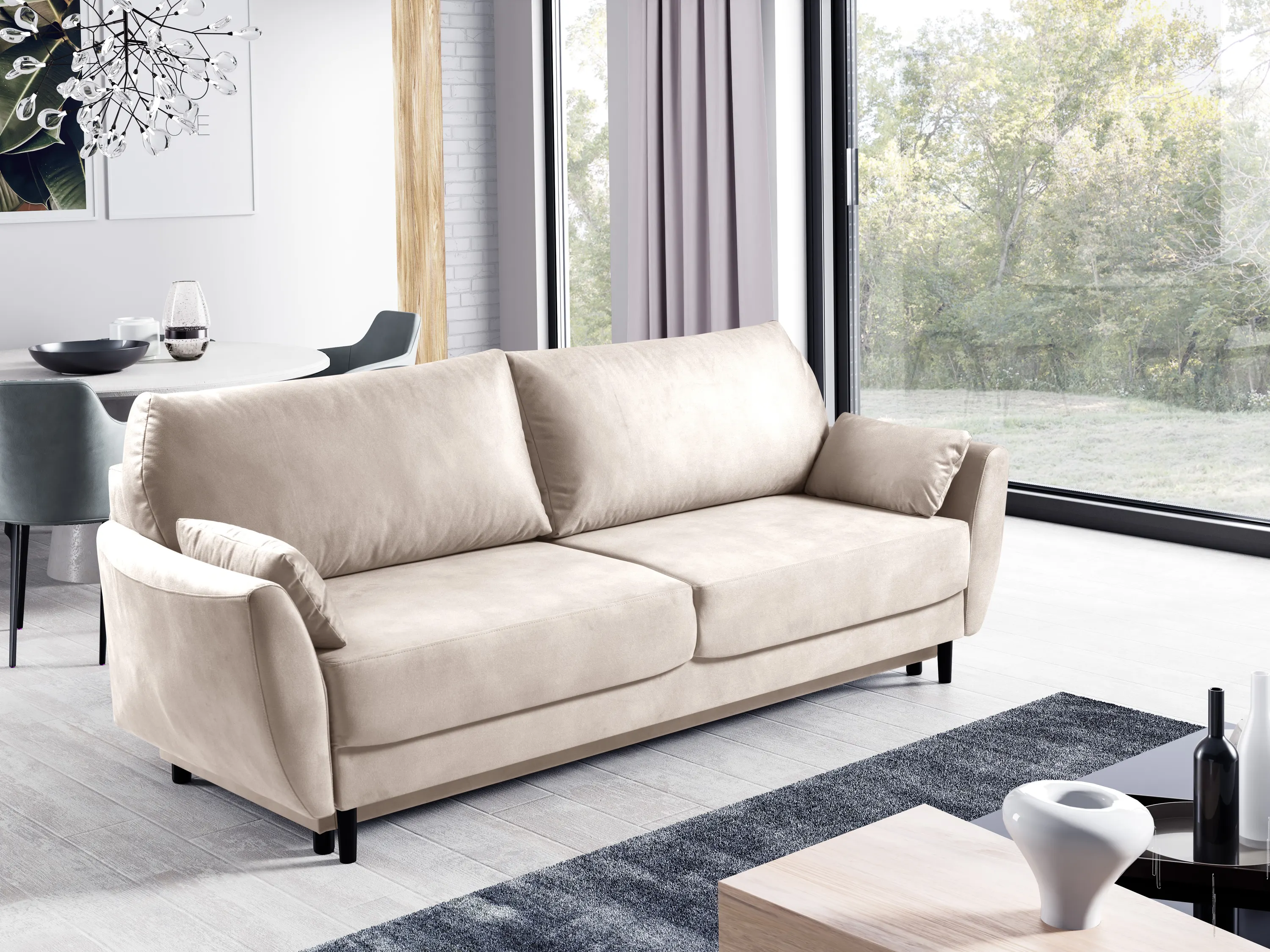 Sofa z funkcją spania Landeno Element 17 beżowa