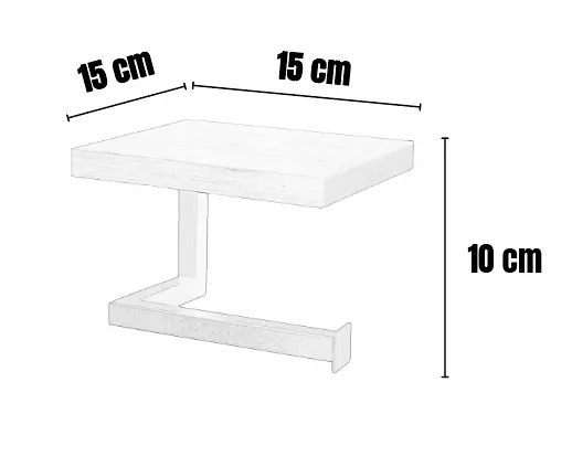 Uchwyt na papier toaletowy z półką ORBEC czarny naturalny - LD_TZ000372