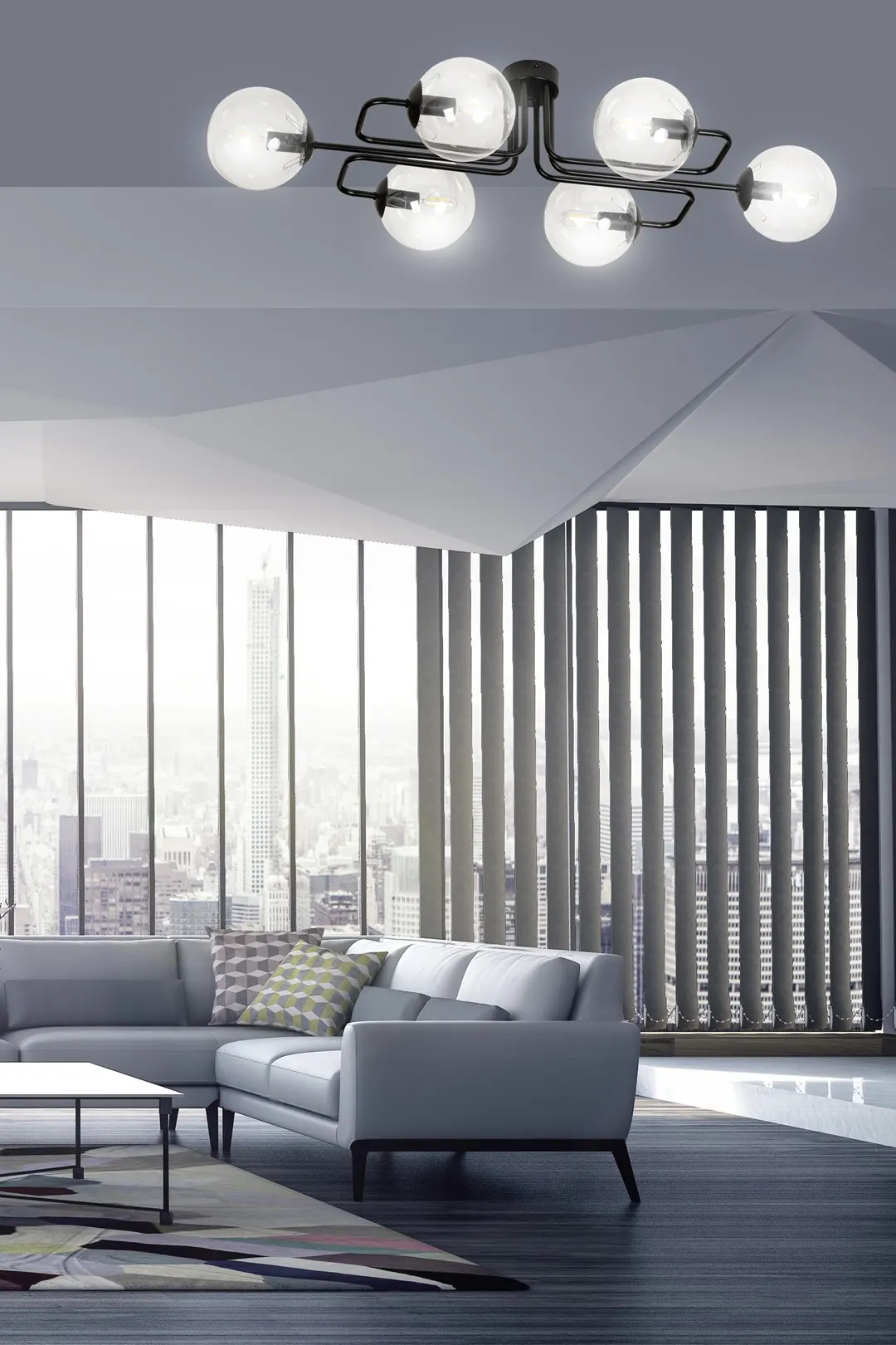 Lampa sufitowa BRENDI 6 czarny transparentny — zdjęcie 6