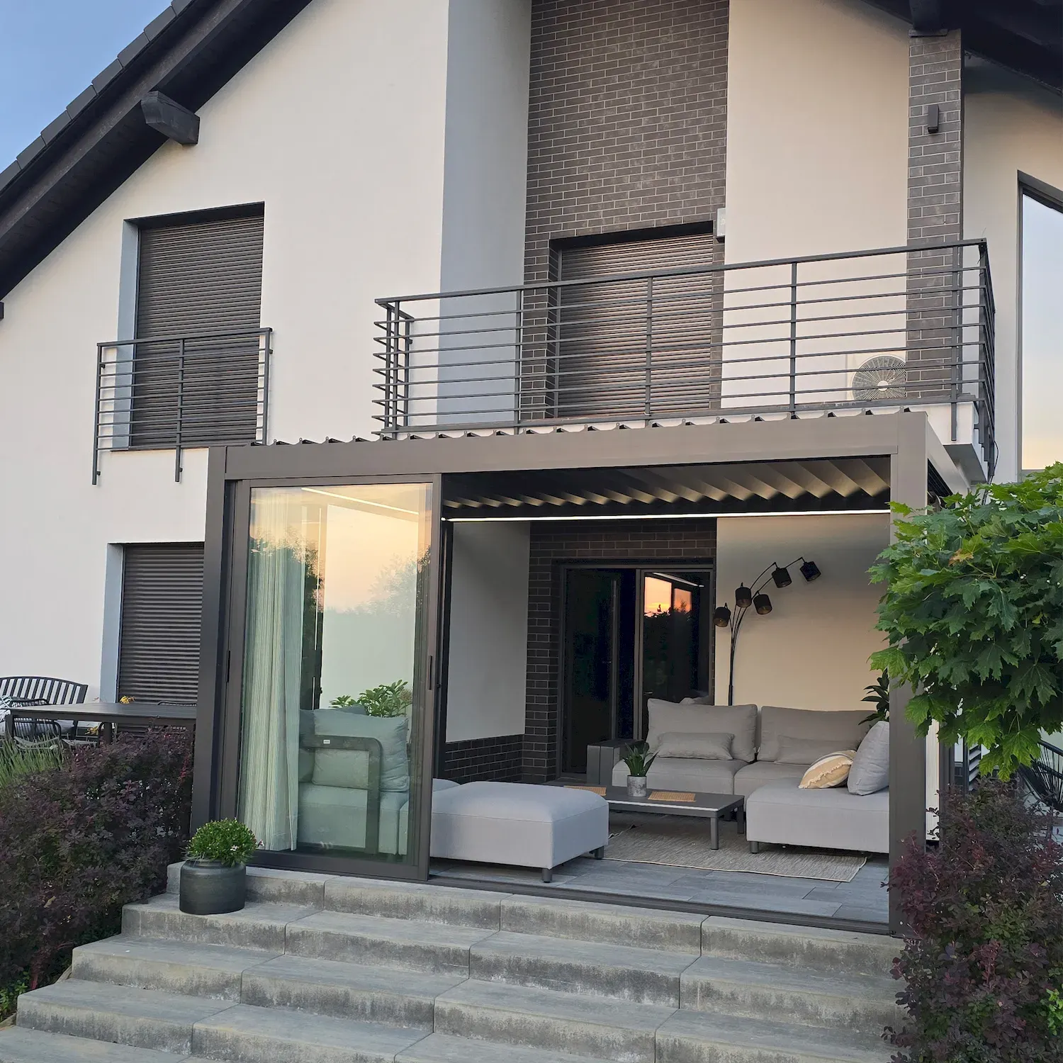 Drzwi przesuwne S8 LUXE 370x238cm (do pergoli 4m wys.2,5m ) antracyt Esti&Esta — zdjęcie 8
