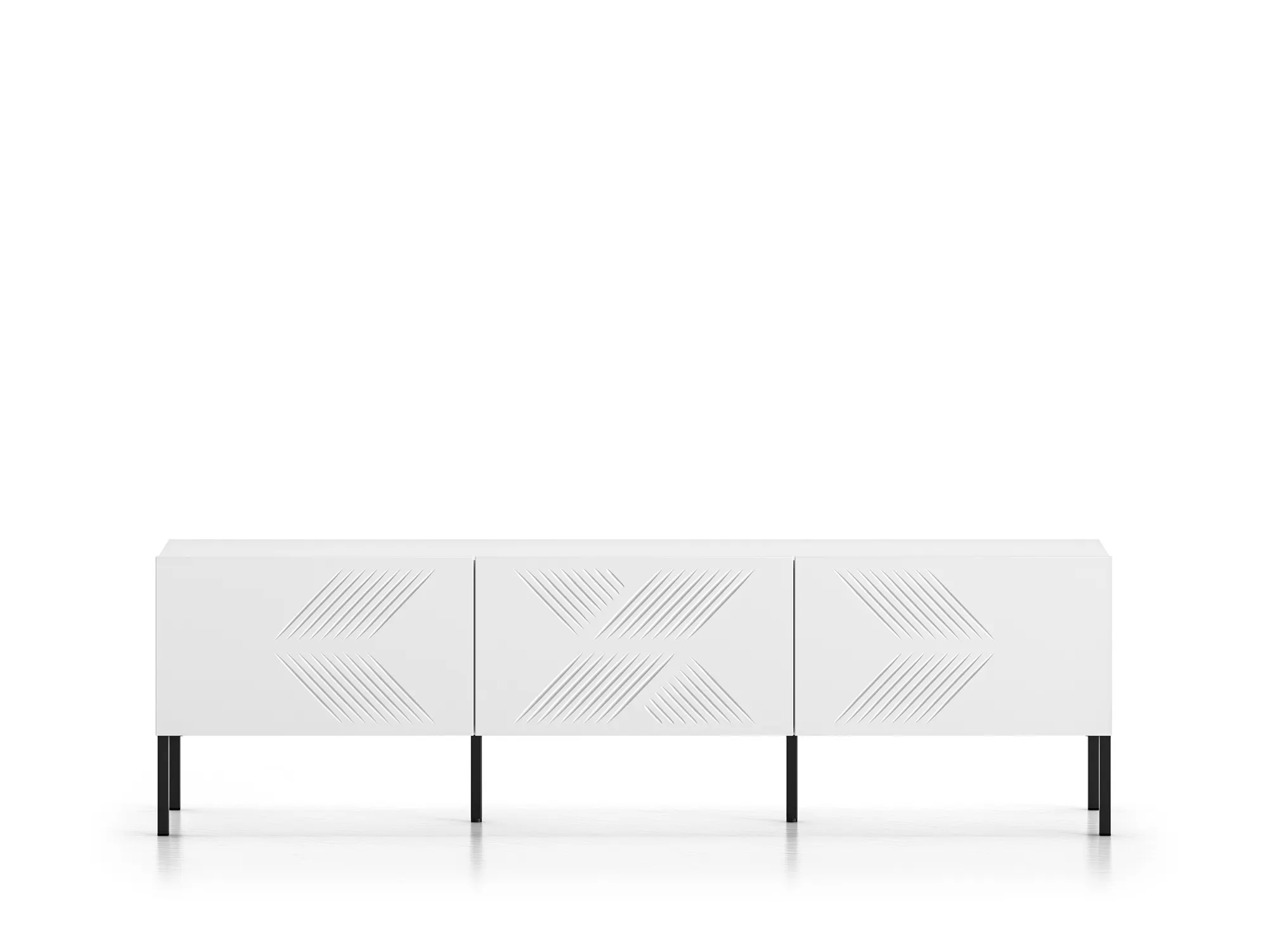 Szafka RTV z 3 klapami CLEARING 04 biały alpejski, noga-czarny - 1CLEA04-001-02