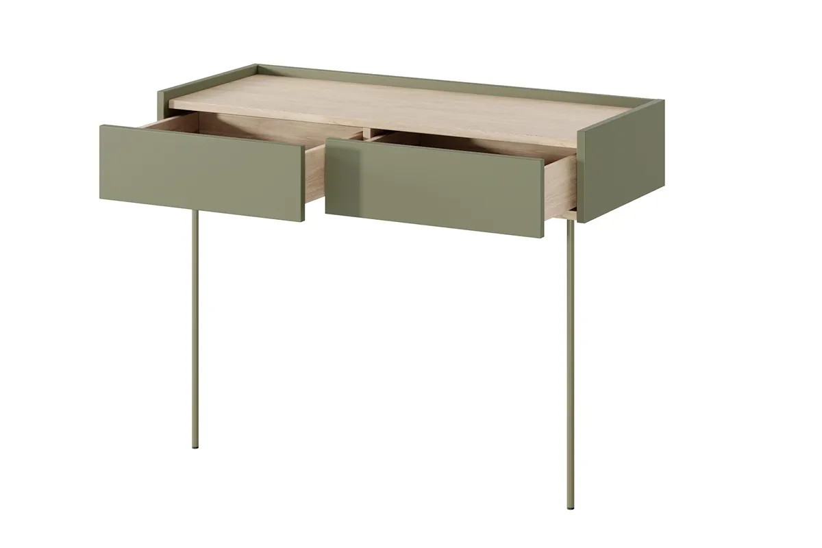 Toaletka - konsola DESIN 2 szuflady - oliwka - dąb nagano - B_149163