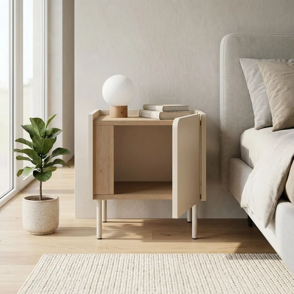Szafka nocna LUCILE 45,5 cm piaskowy Dąb Sepet - ASI_632NRD1247