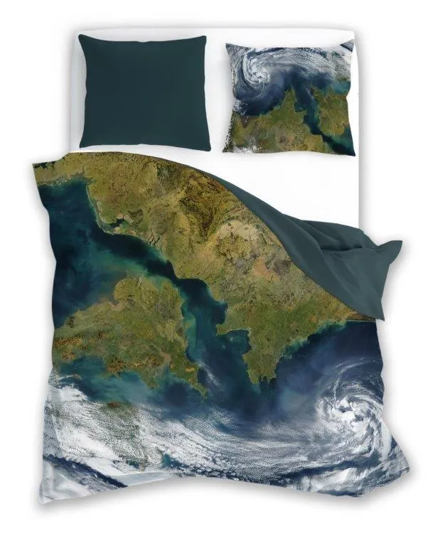 Pościel komplet NATURA 004 bawełna 100% 140x200+70x90 LAZUROWE WYBRZEŻE wielokolorowy Poduszka, Ziemia, Natura, Na zewnątrz, Morze