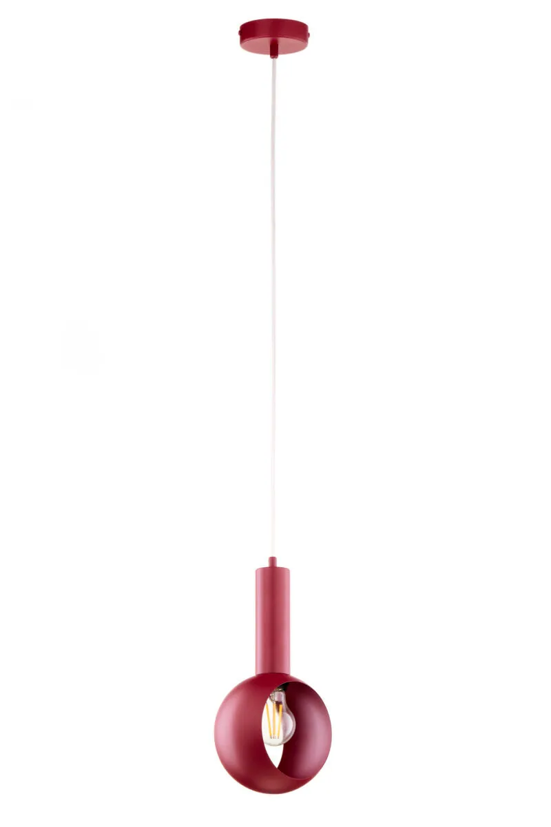 lampa wisząca, kinkietowa lampa, balonowa lampa, czerwona lampa, ojedyncza żarówka