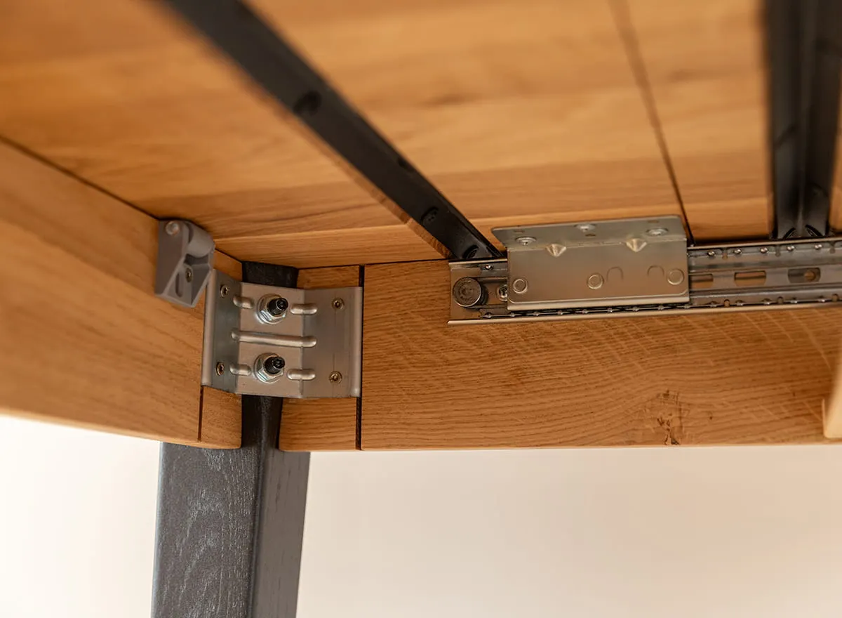 Stół dębowy ORBETELLO rozkładany 80x120(165) cm - dąb olejowany, czarny - KULSR120_45C