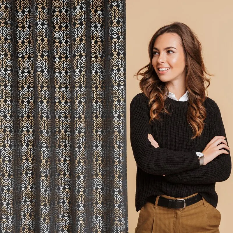 ZASŁONA GOTOWA LAURA 140X250 CM CZARNY - EU_388496