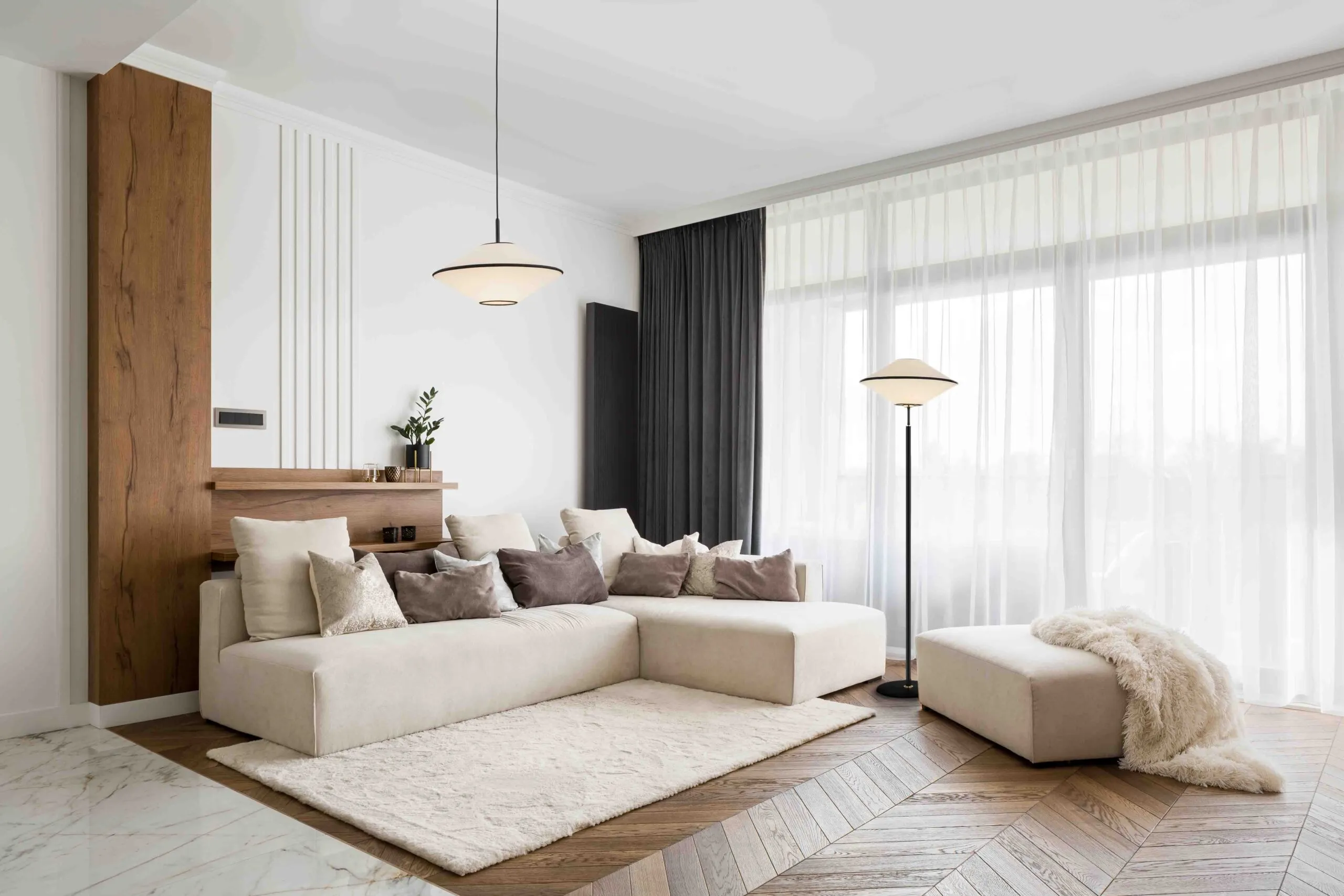 Lampa podłogowa TROY czarna mosiądz bezowy 154x45cm - 4283