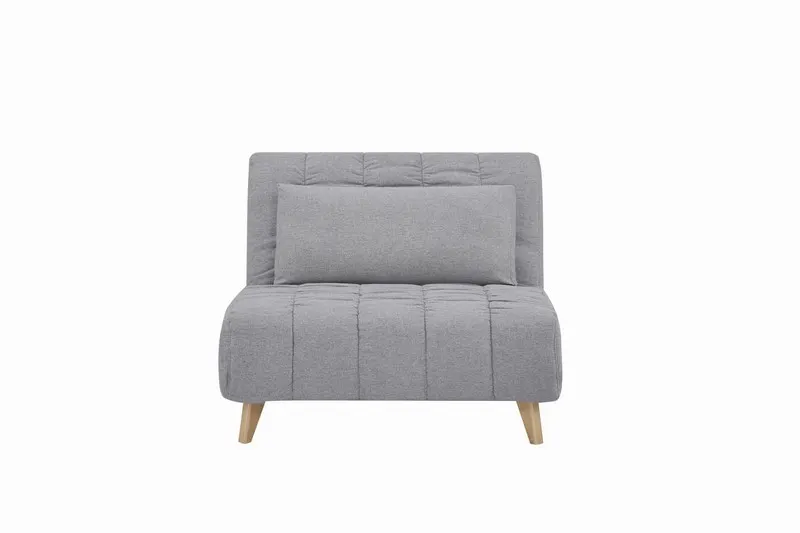 Fotel rozkładany z poduszką BILLY szary pikowany - BILLYSZ