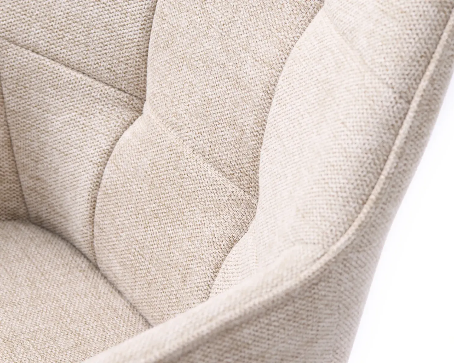 Krzesło pikowane NOLAN metalowe nóżki - piaskowy - UN_50800000