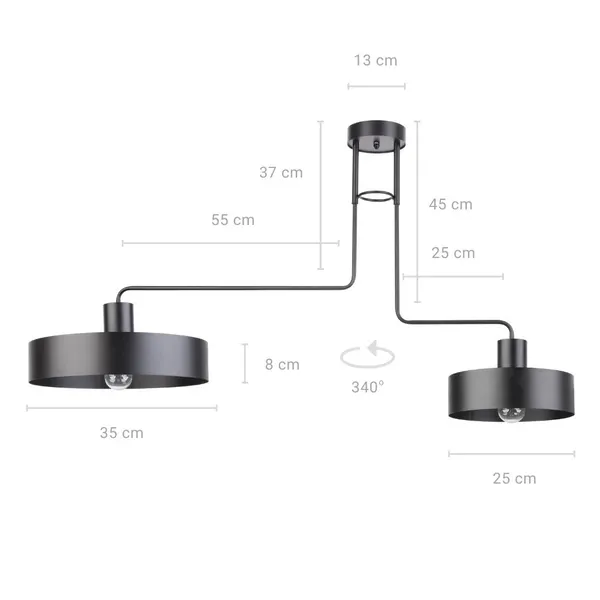 Lampa sufitowa VASCO 2 czarna - SI_31551