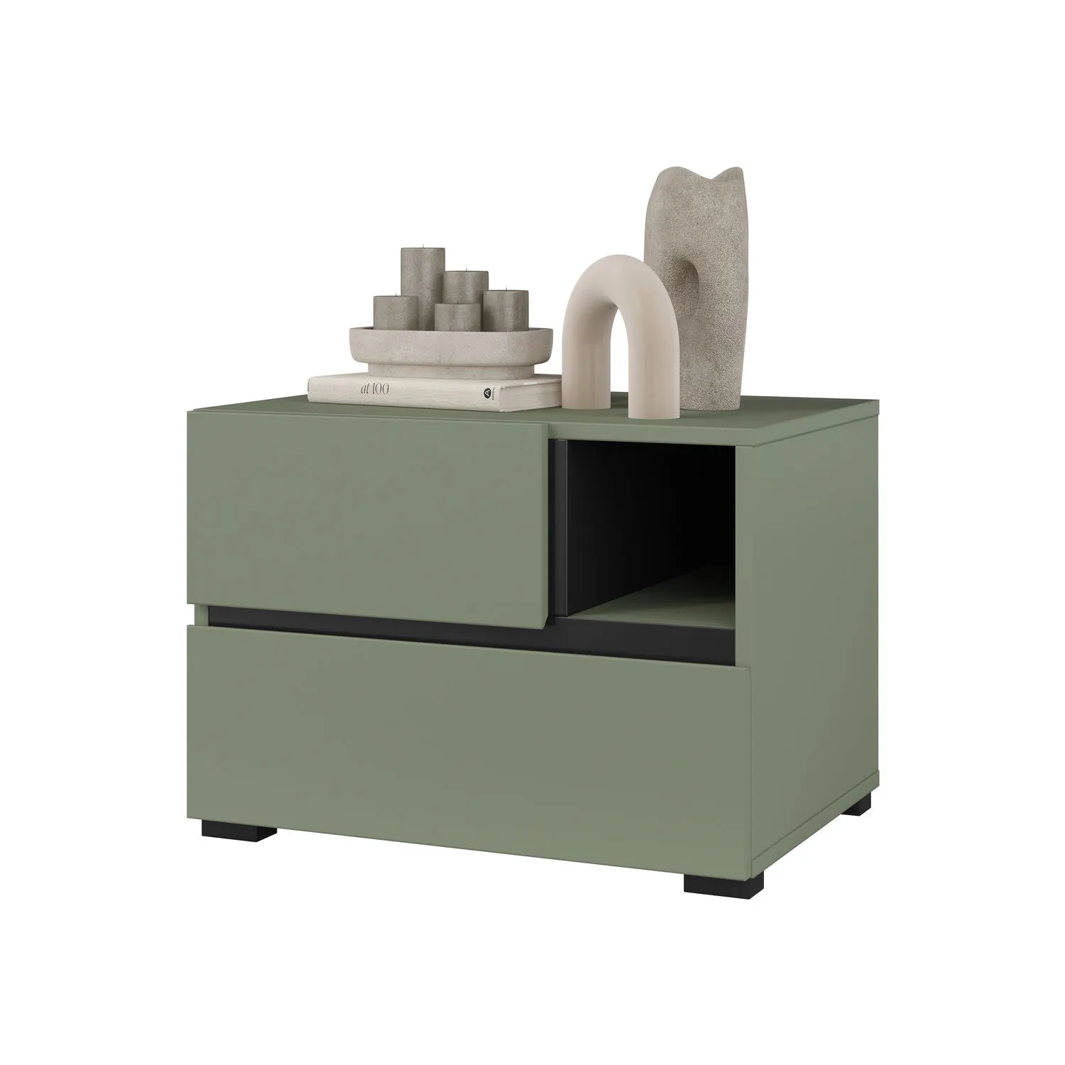 Szafka nocna z szufladami CROSS S 55x40 zielona - 24GWMY22