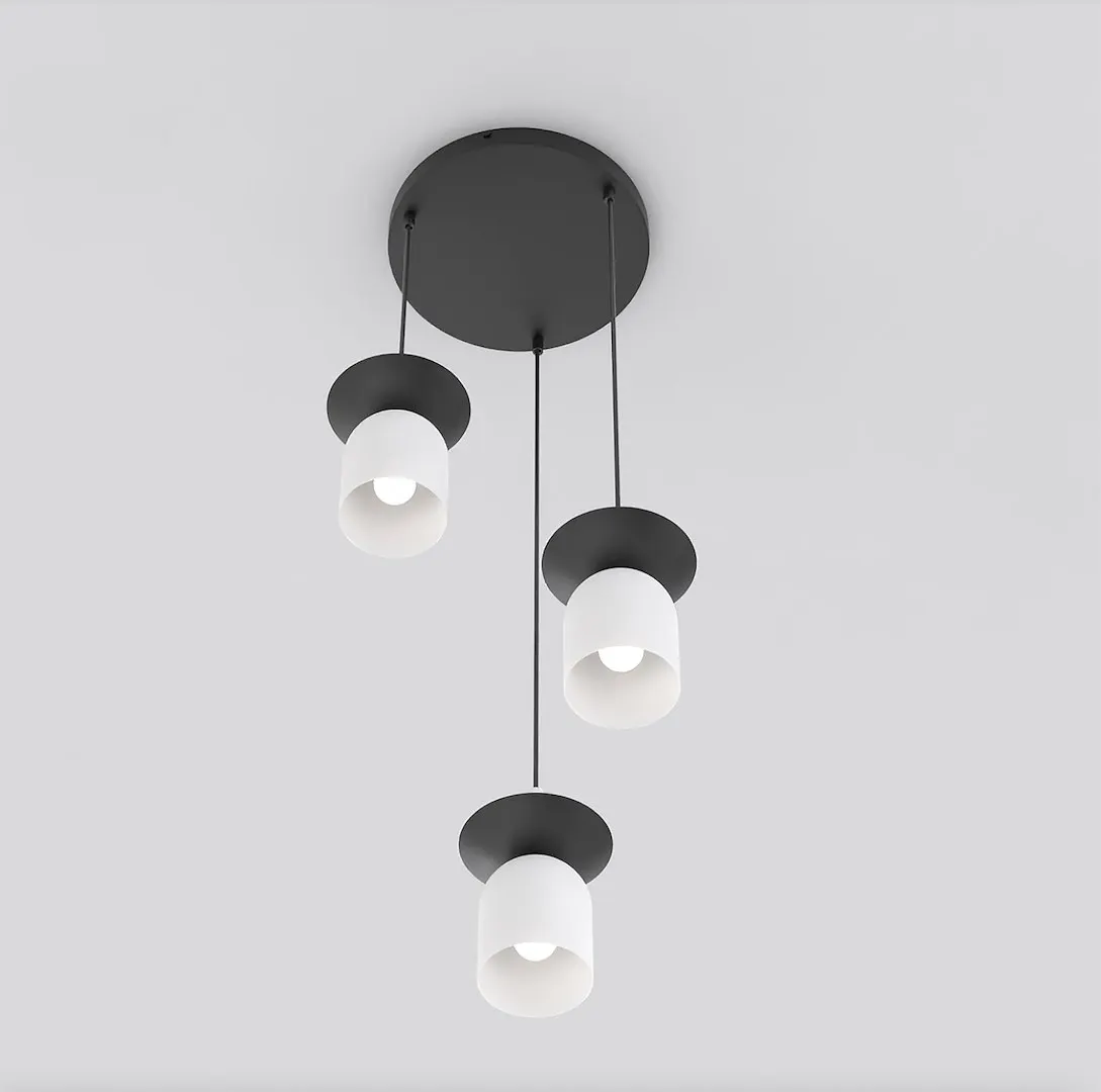 Lampa wisząca metalowa EGO 3 PREM biała — zdjęcie 2