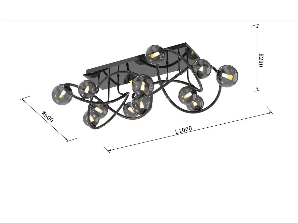 NANCY - Lampa sufitowa 12-pł. — zdjęcie 5