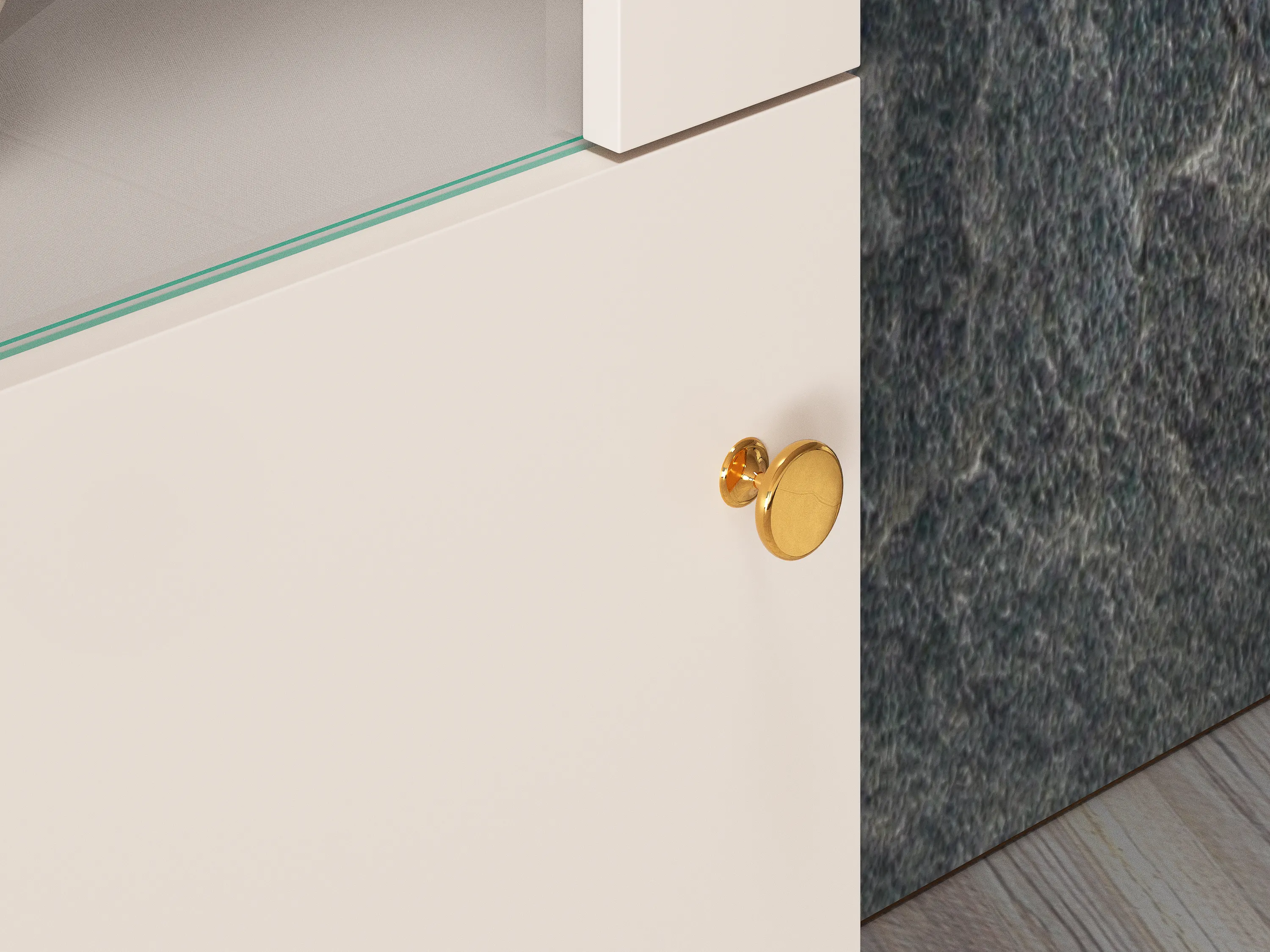 Witryna 2-drzwiowa SELGIN 01 kaszmirowy, złoty - 1SELG01-001