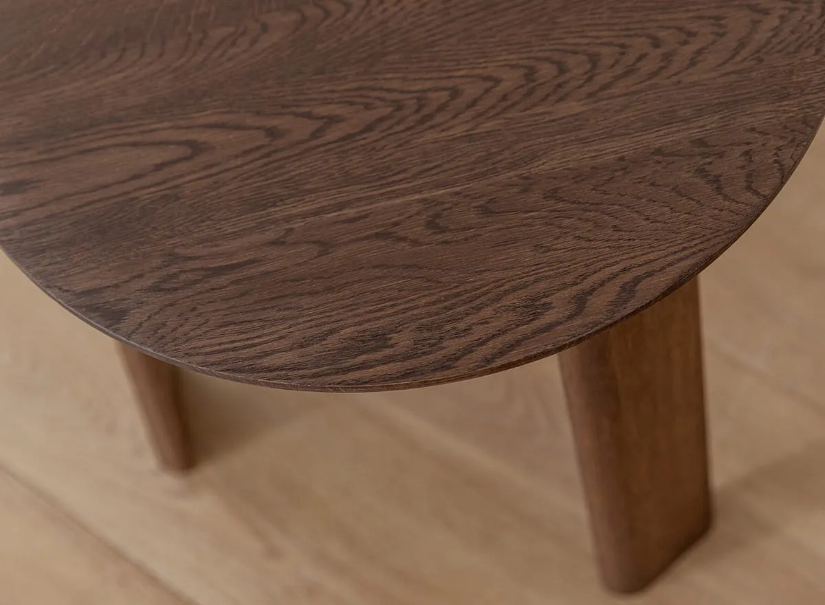 Stolik kawowy okrągły dębowy MONTI 51 cm ciemny dąb - PRHMON51T