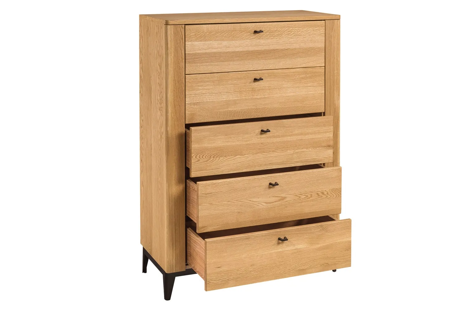 Komoda wysoka z 5 szufladami PORTO 75 - dąb złoty - TH-100-1679