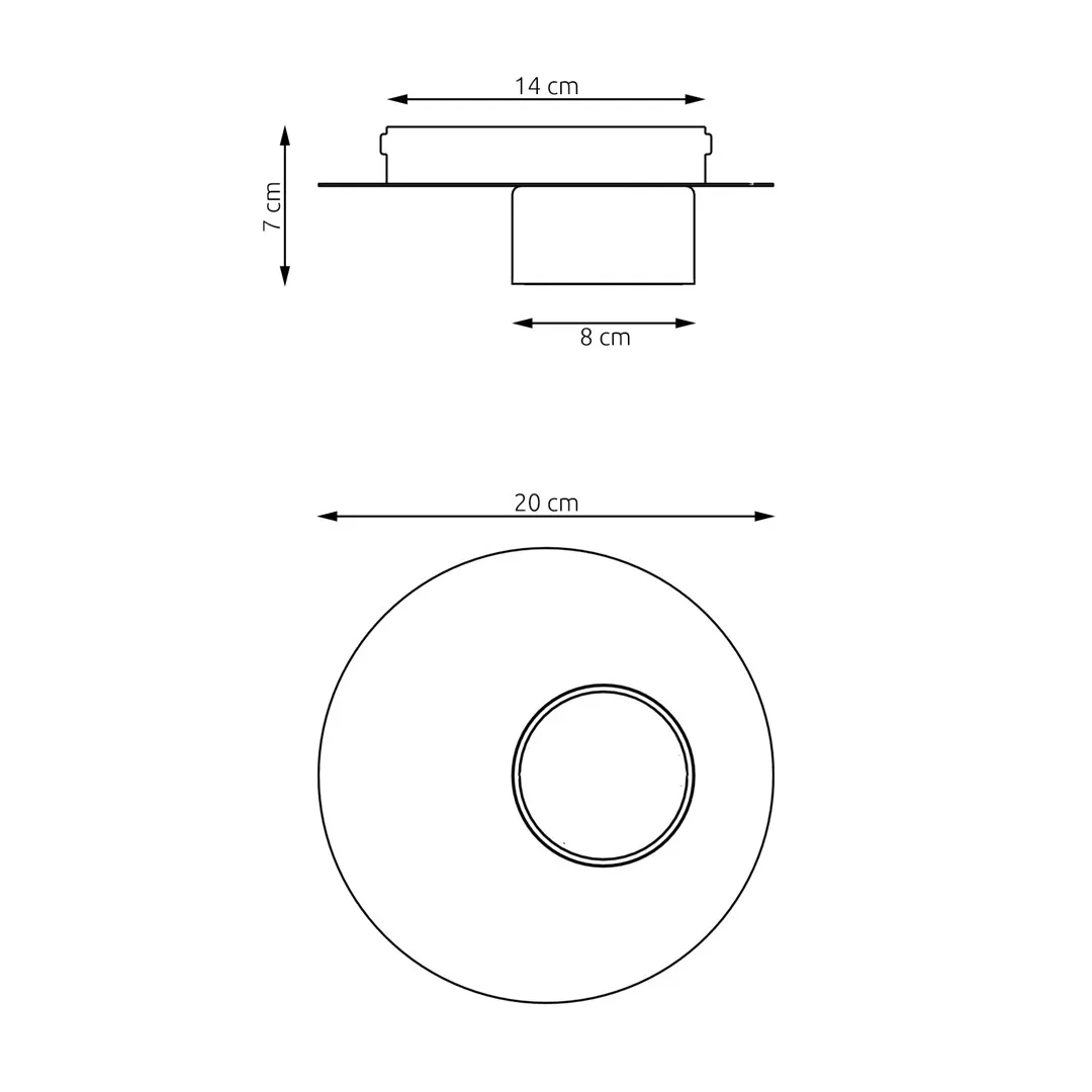 Lampa sufitowa okrągła PIXO 1 BL - 1443/1