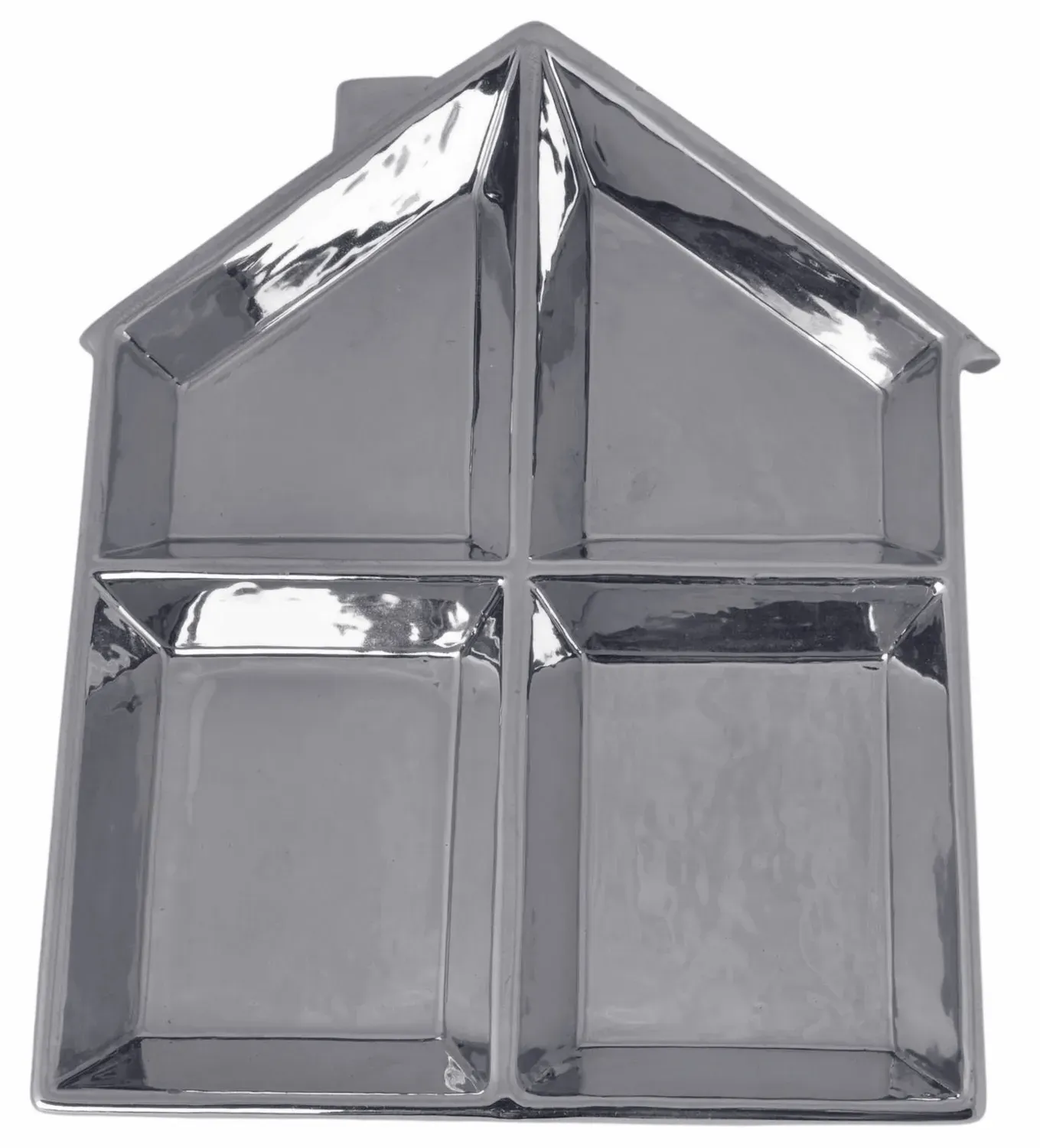 Talerz ceramiczny DOMEK srebrny Talerz ceramiczny DOMEK srebrny