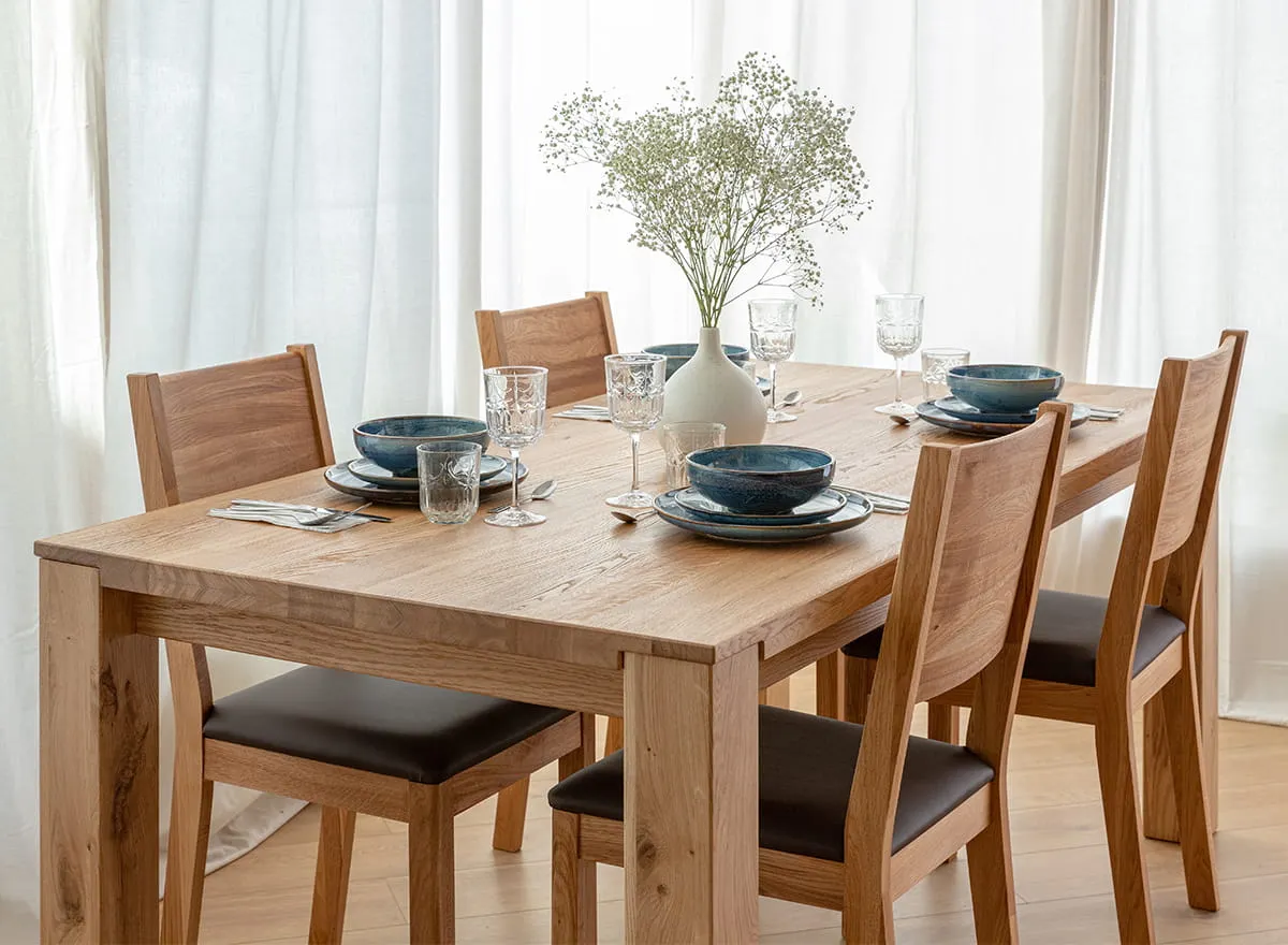 Stół dębowy GAIA 100x200, blat 4cm - dąb olejowany - GAIA100X200