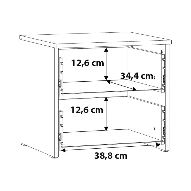 Szafka nocna CLIF z 2 szufladami - old wood vintage, beton - ATTK011-C546