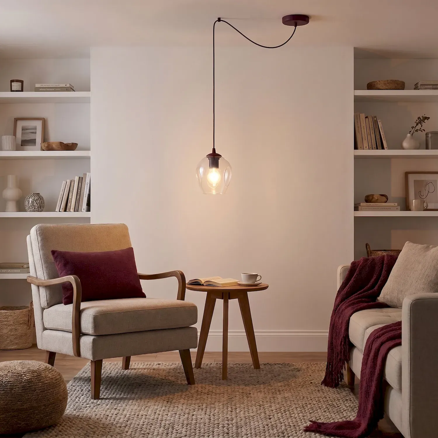 Lampa wisząca pająk LEVEL 1 burgundowy transparentny - 1819/1