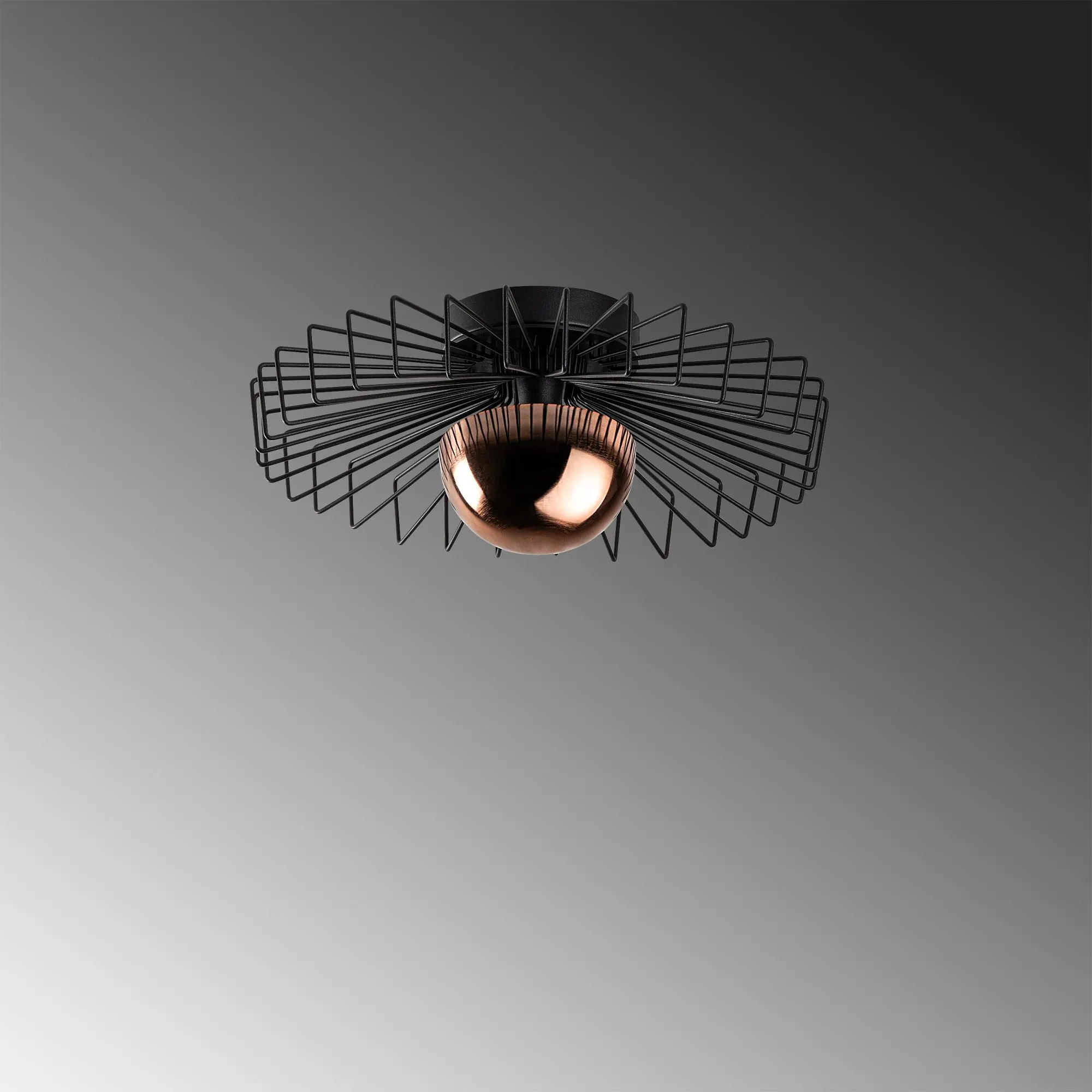 Żyrandol plafon ażurowy KAYA M czarny złoty - ASI_892OPV2432