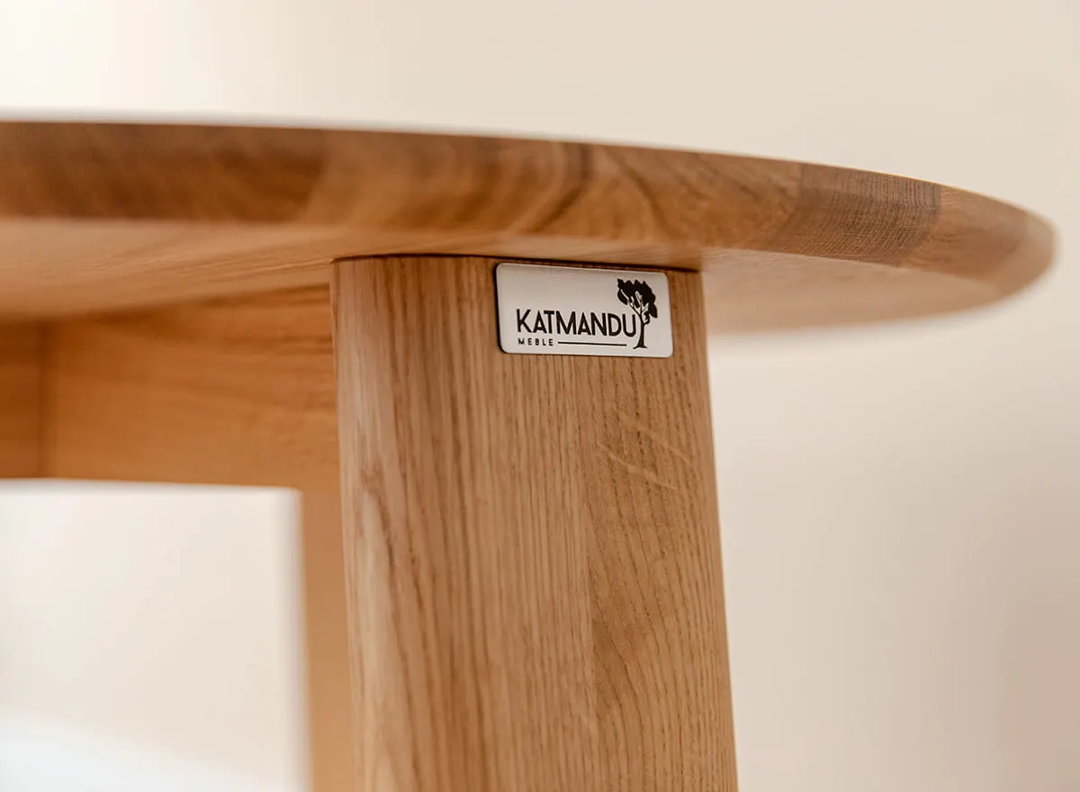 Stolik kawowy okrągły MONTI 61 cm dębowy olejowany — zdjęcie 7