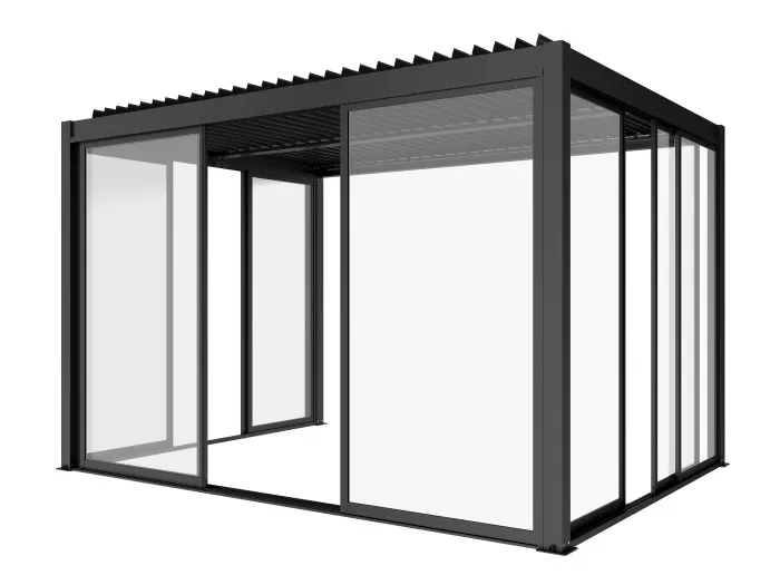 Drzwi przesuwne szklane LUXE 370x218cm do 4m antracyt - MI_5905610251574