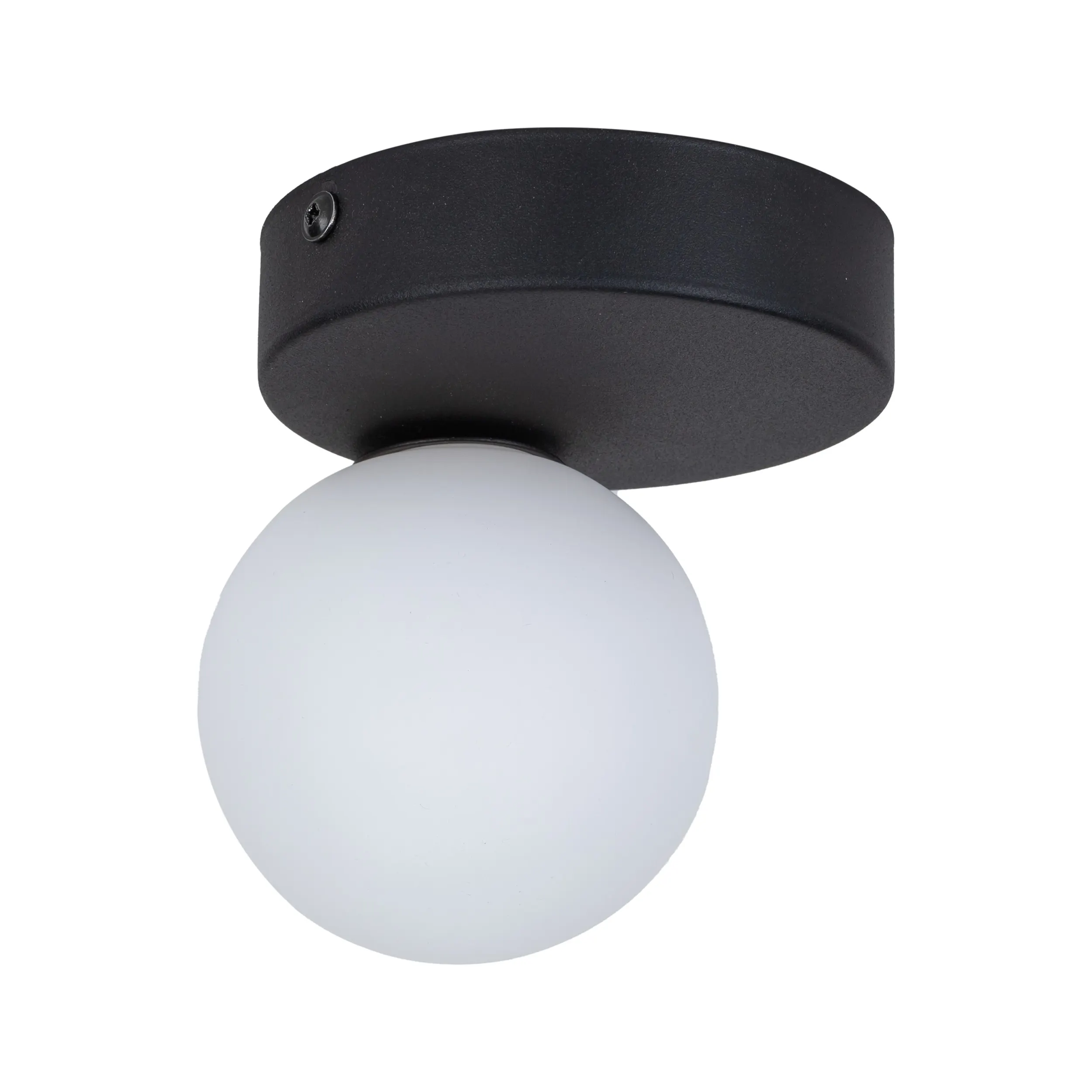 Lampa sufitowa BIANCA czarna z białym okrągłym szklanym kloszem 16x15x12cm — zdjęcie 5